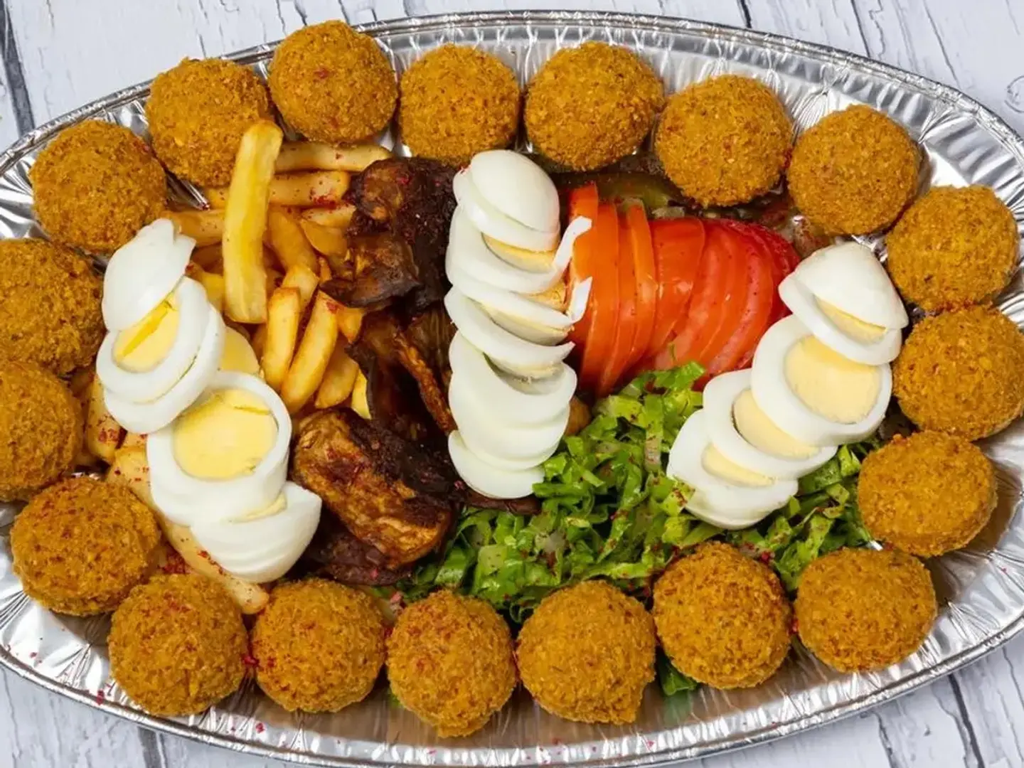 Mixed Plate Of Falafel And Potatoes