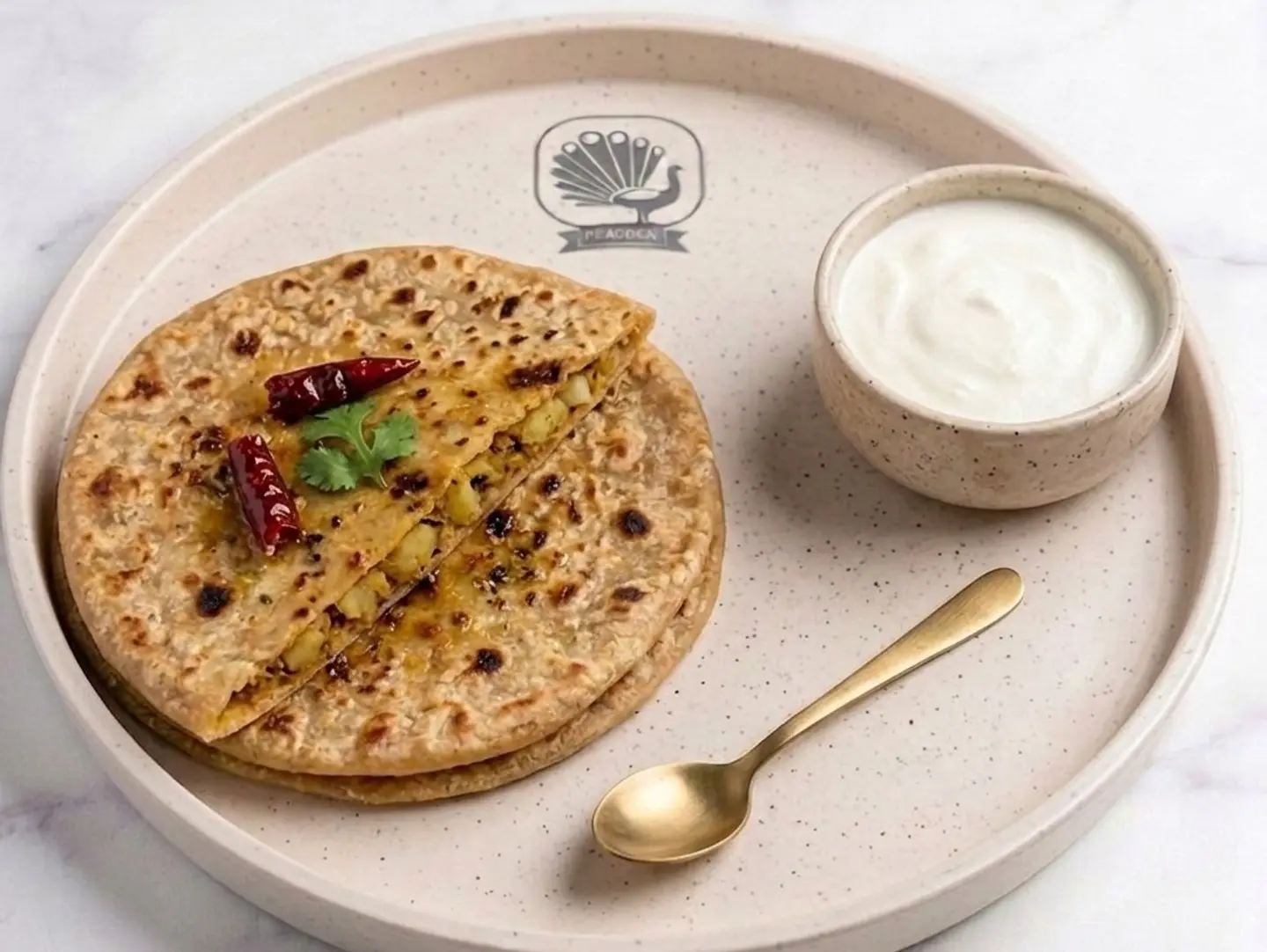 Aalu Paratha, Curd (2 Pcs)