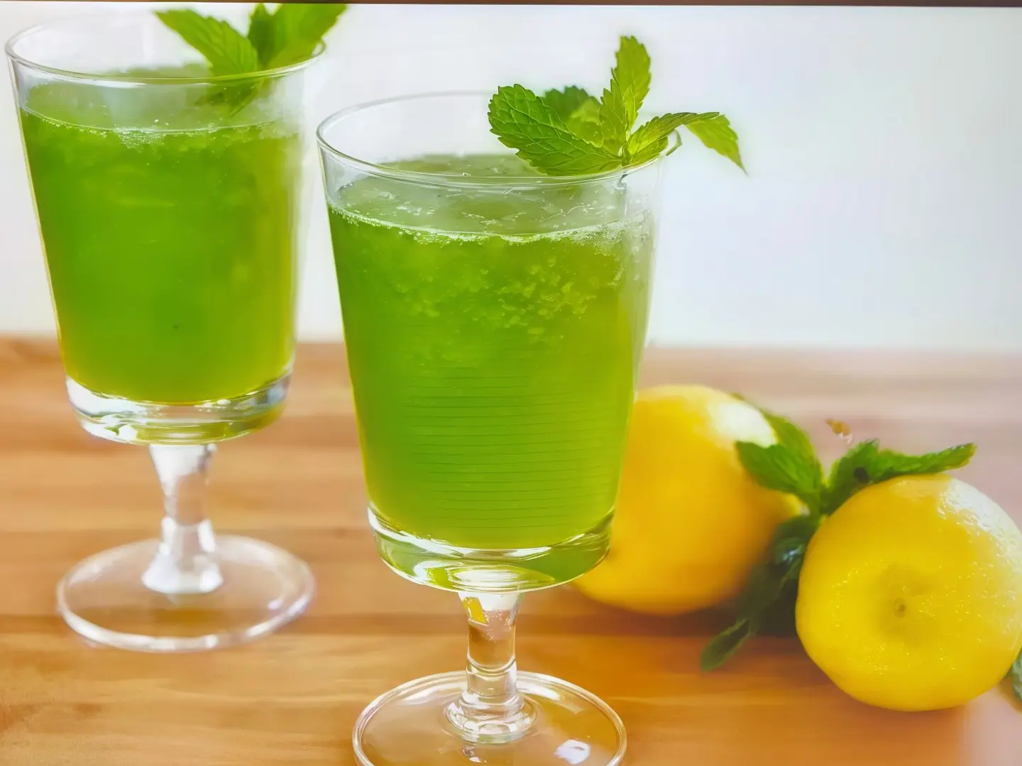 1 Liter Jug Of Lemon Juice With Fresh Mint