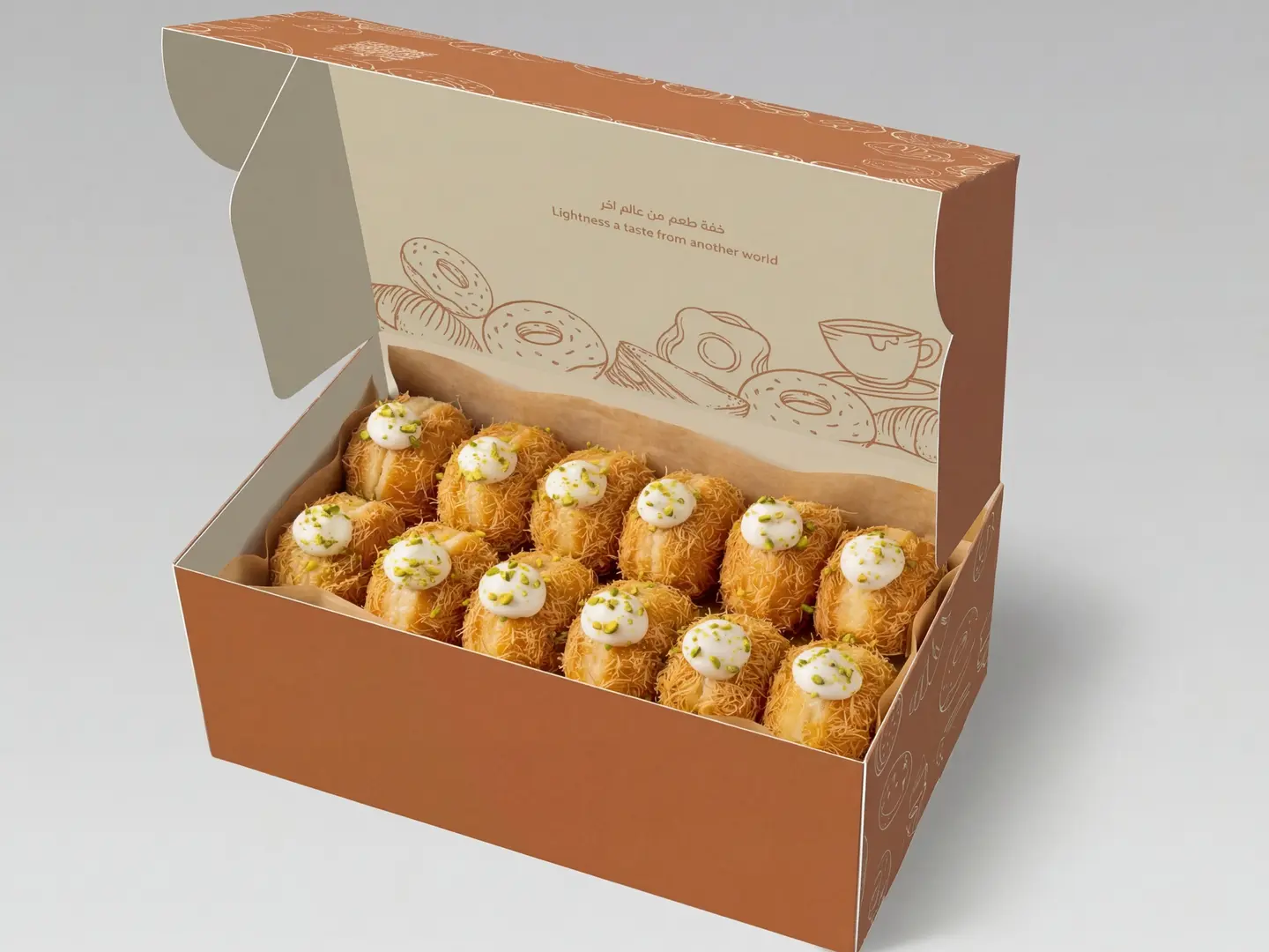 دونات كنافه بالقشطه 6 حبات