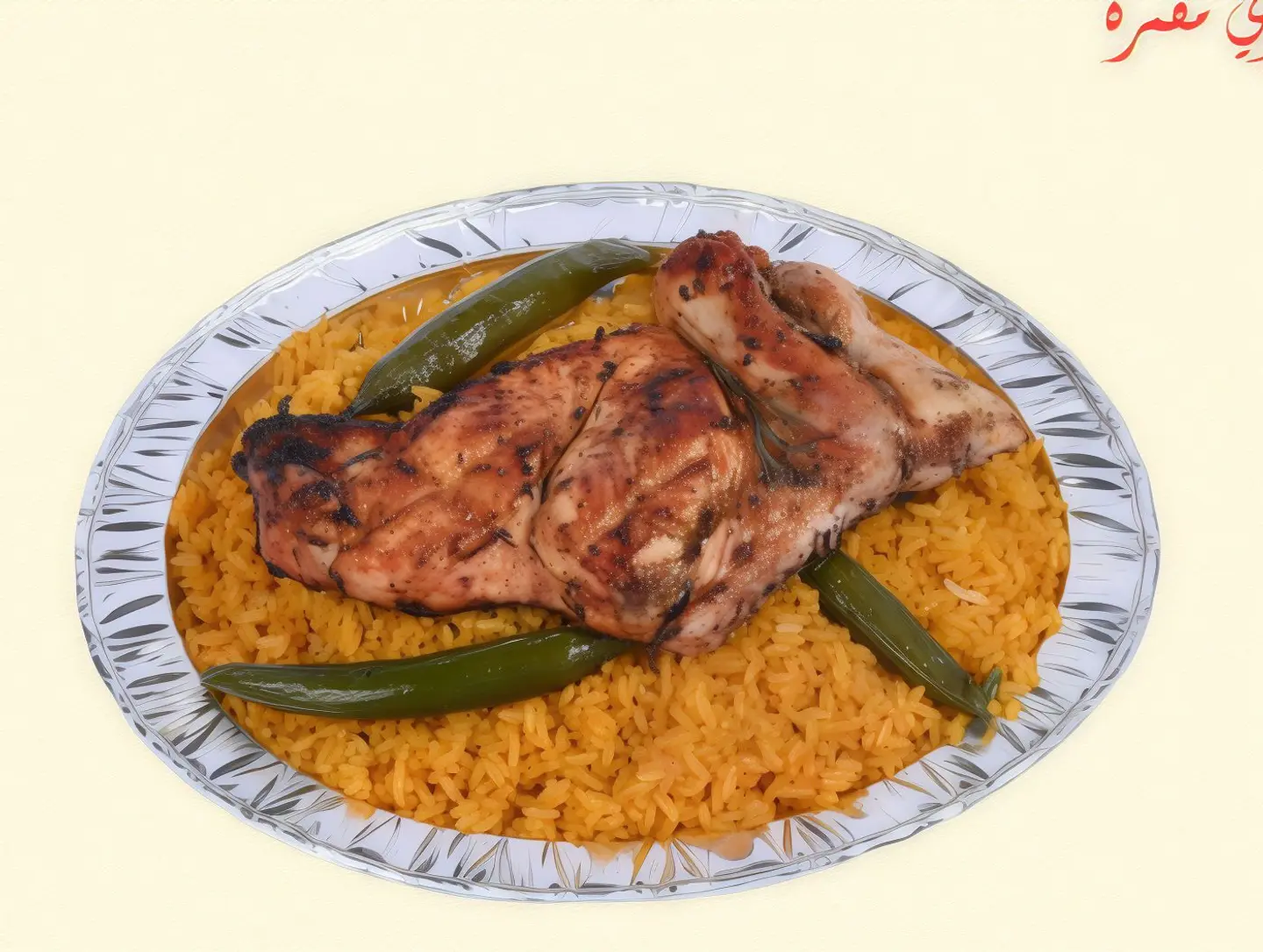 Half Charcoaled Chicken With Rice