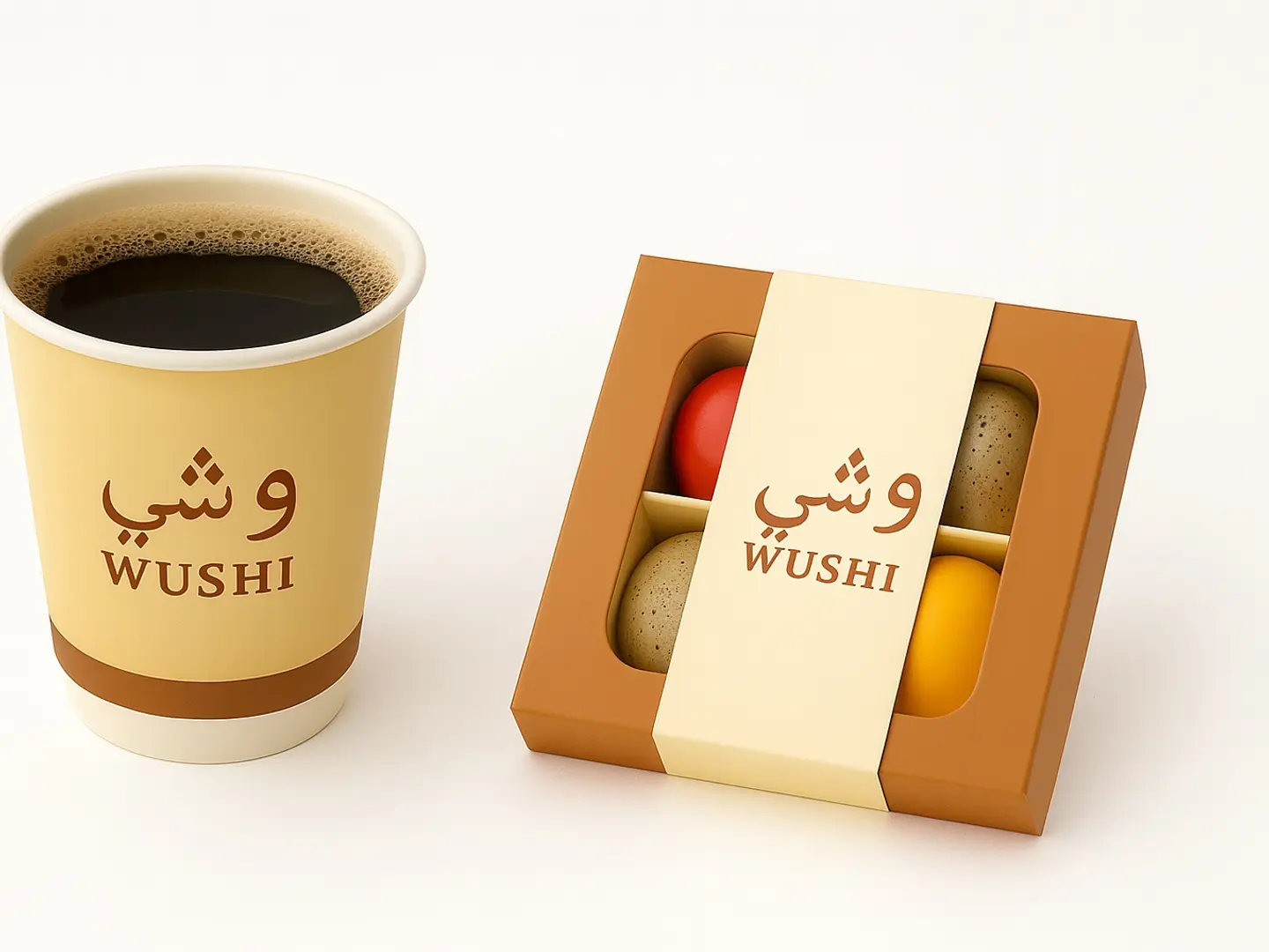 Coffee With A Box Of 4 Pieces Of Chocolate