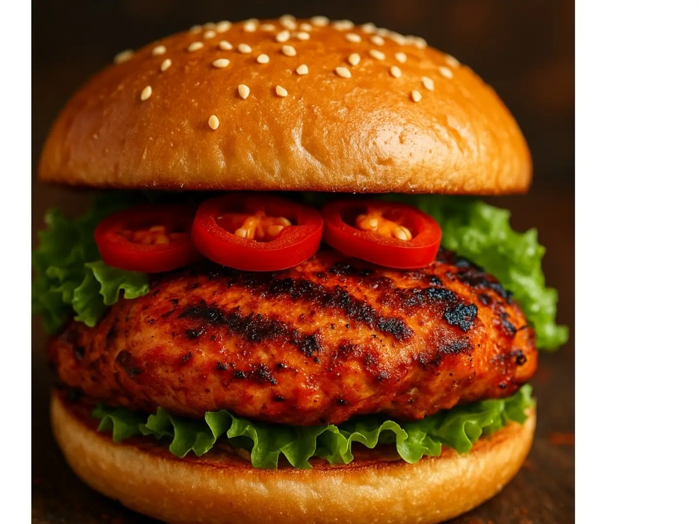 برجر دجاج مشوي حار