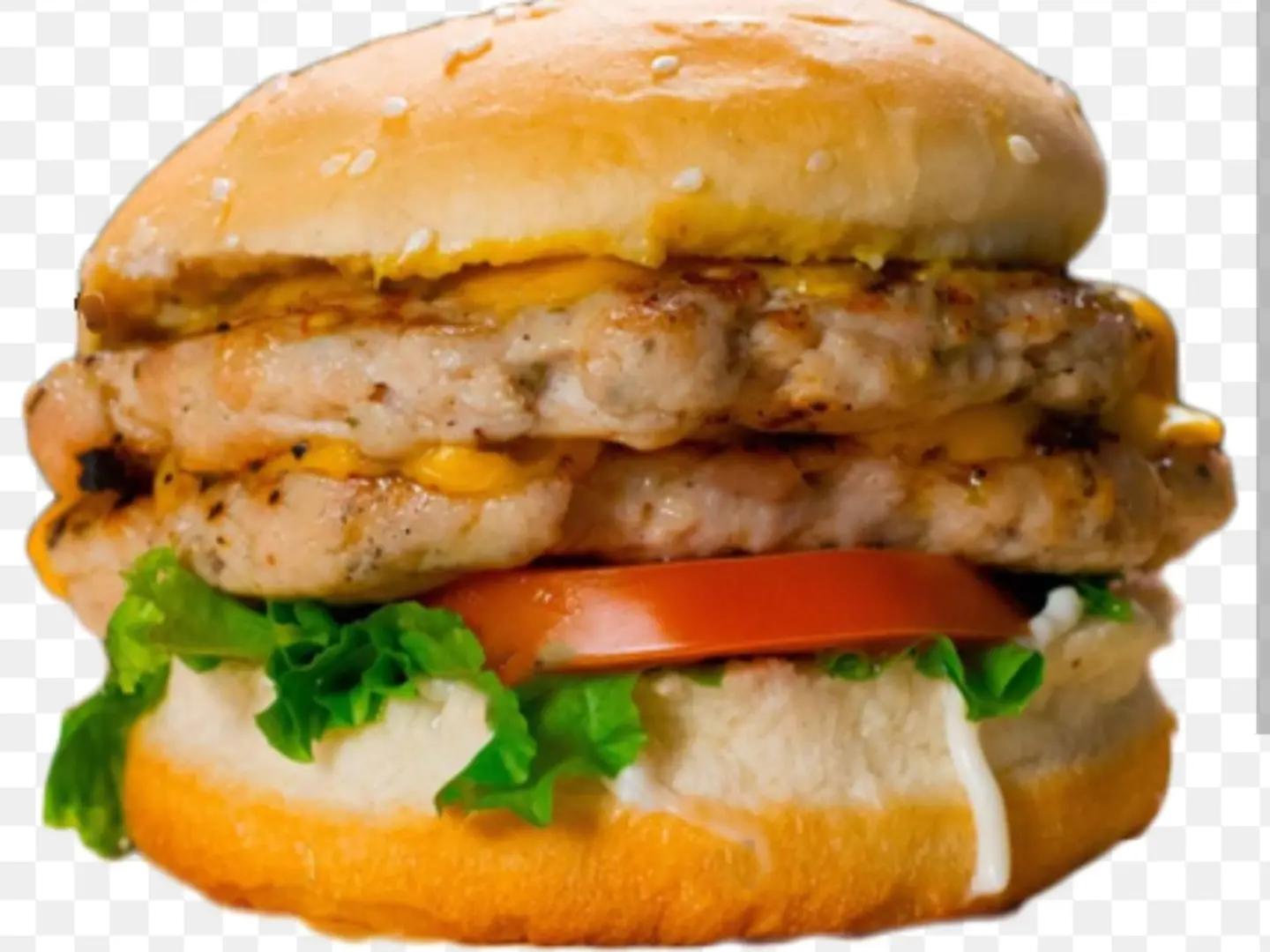 برجر دجاج مزدوج مشوي