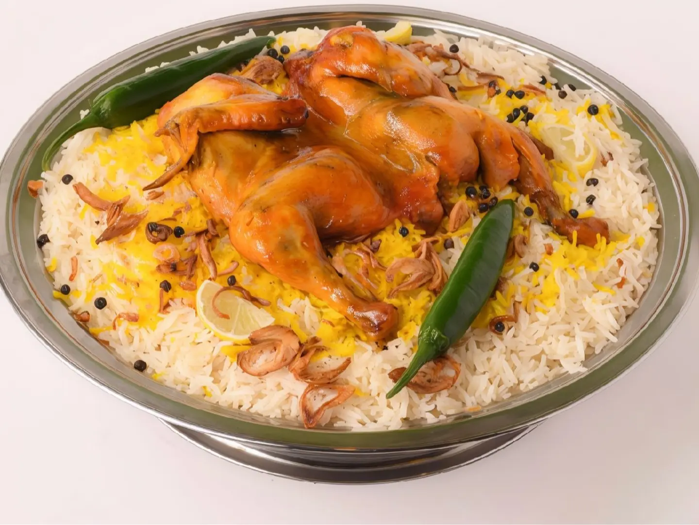 حبة دجاج مندي - نص دجاج مع الارز