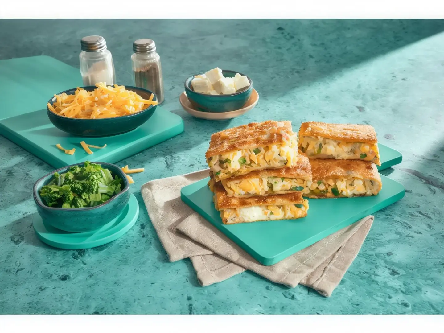 مطبق جبن ابيض مع خضار