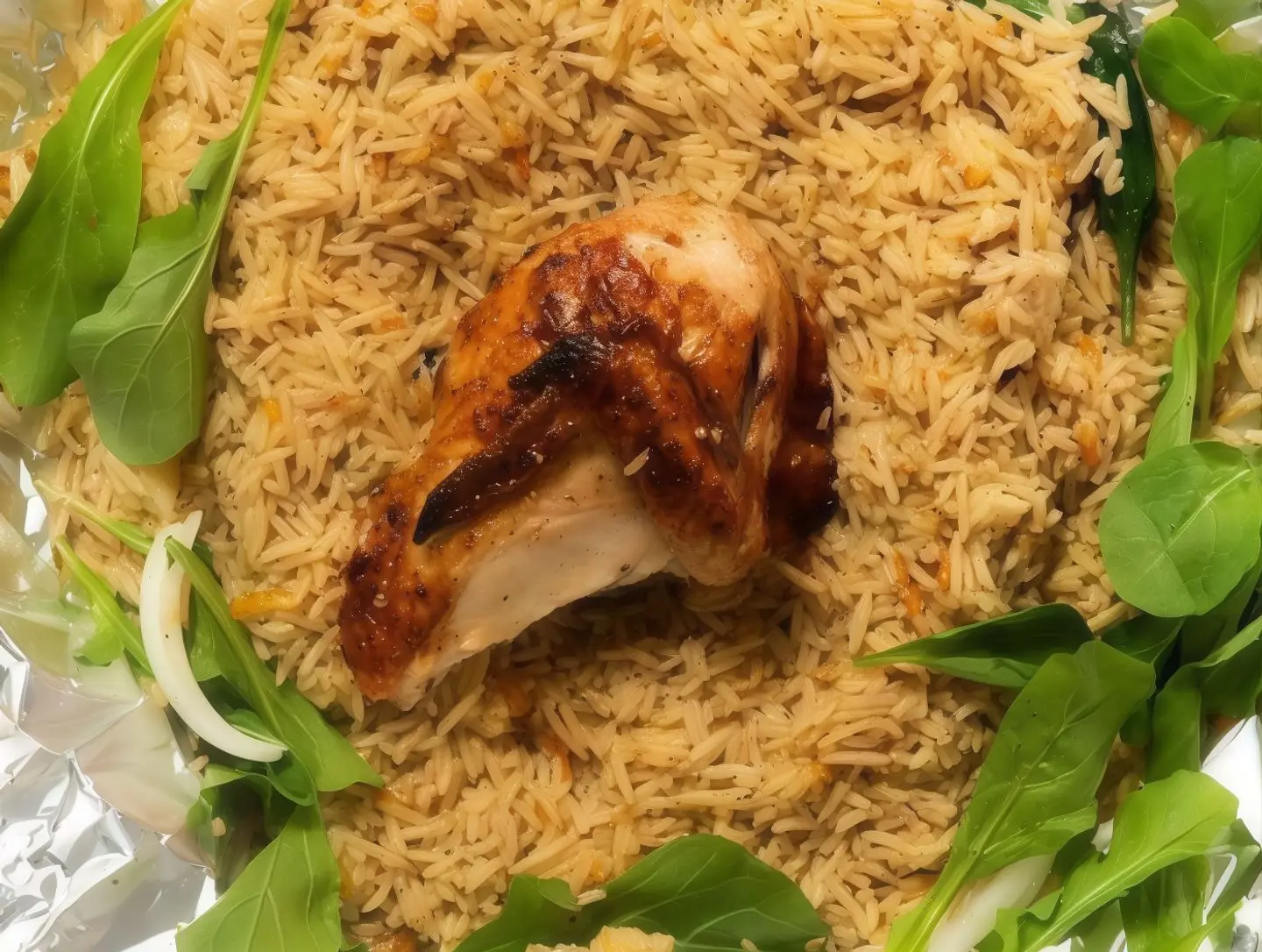 Quarter Grilled Chicken With Rice