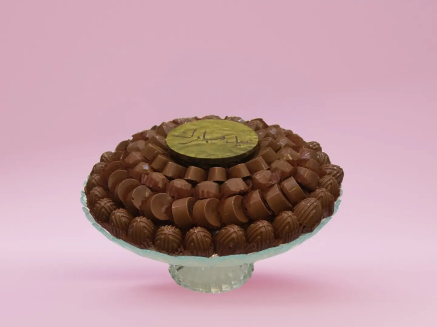 صينية شوكولاتة زجاجية دائرية