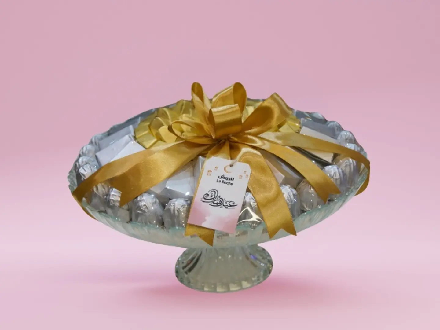 صينية شوكولاتة دائرية مغلفة بالزجاج