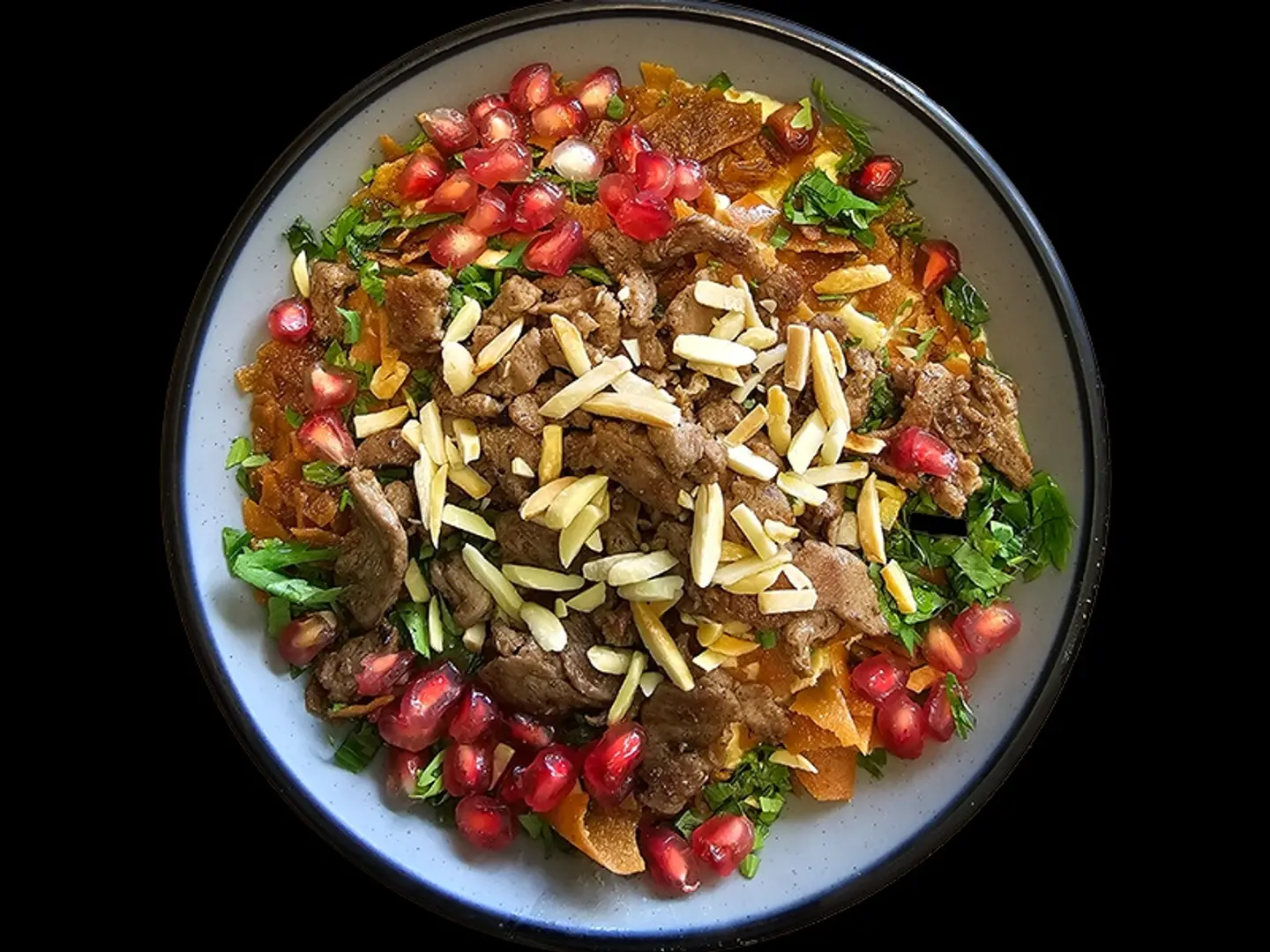 فتة باذنجان باللحمة