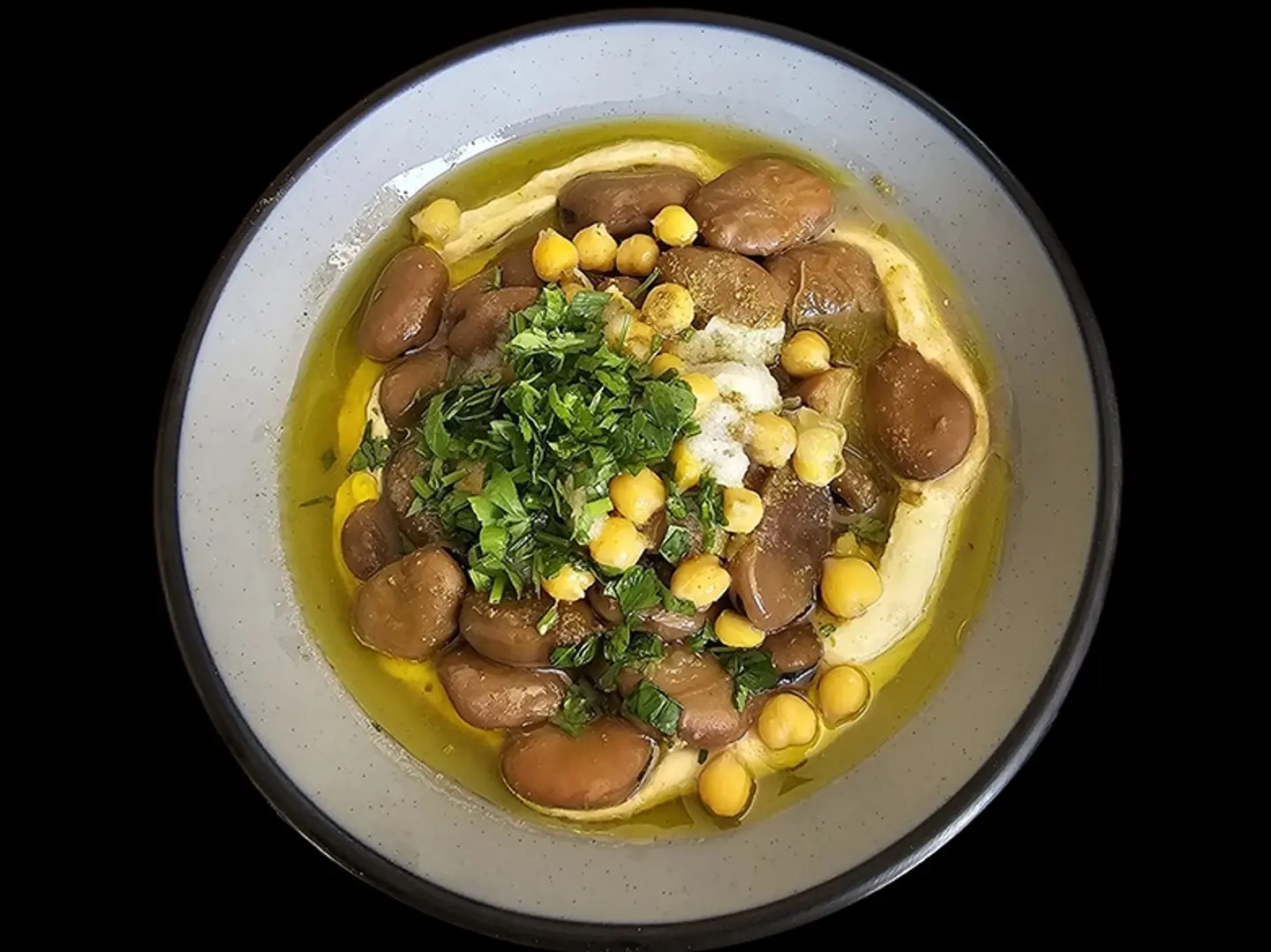 دمشقية - فول شامي بالحمص