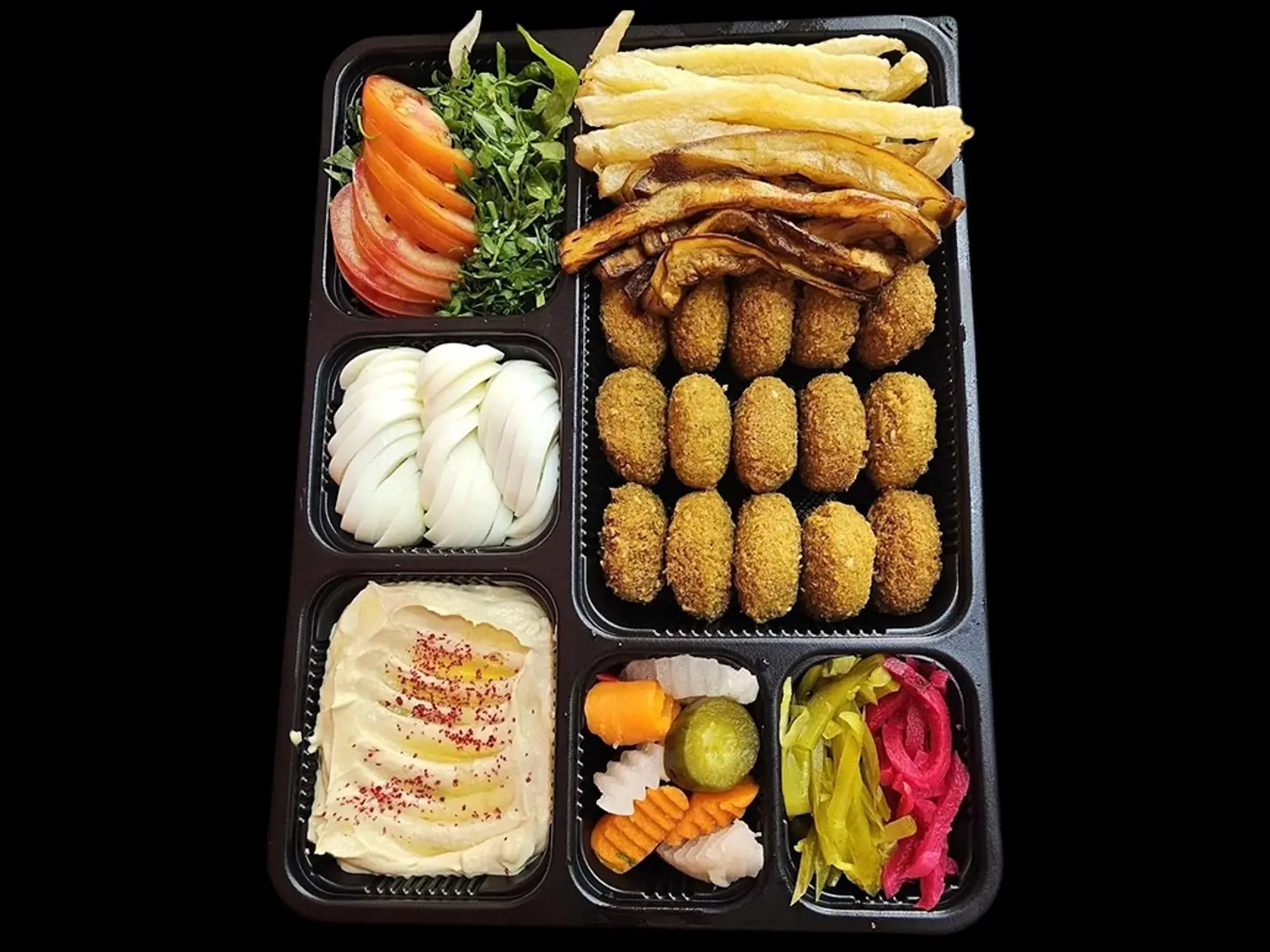 صحن مشكل فلافل وسط