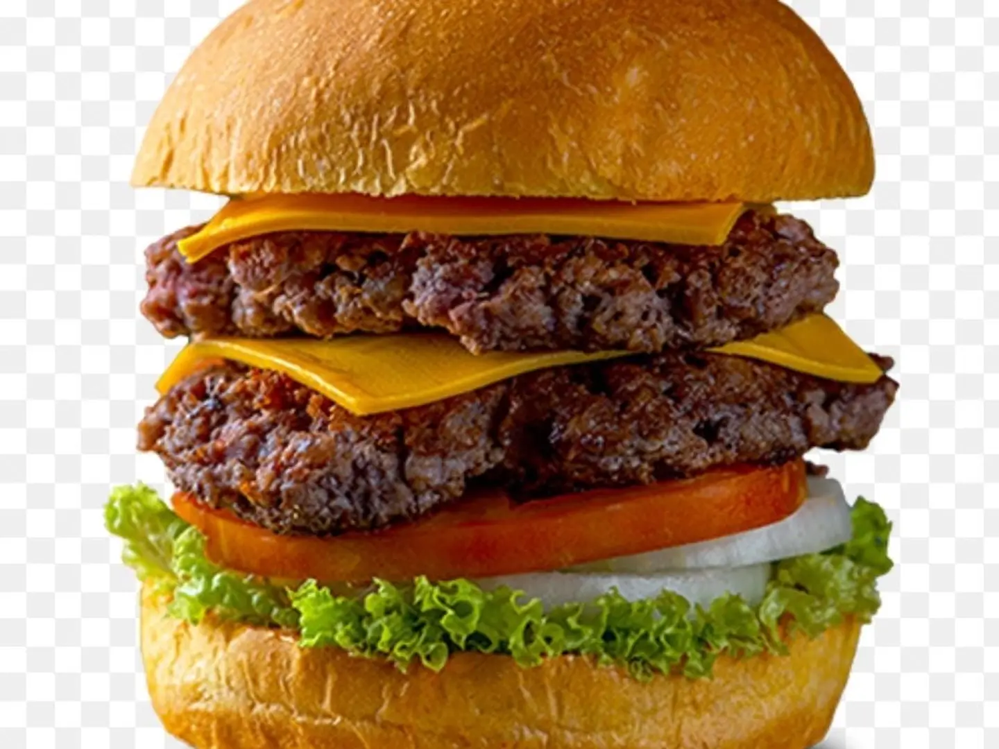 برجر لحم بقر دبل مشوي بدون بطاطس مقلية