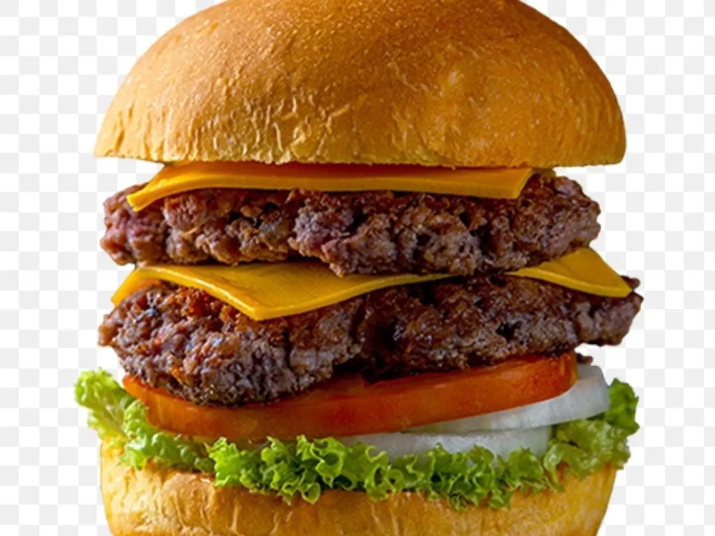 برجر لحم بقر دبل مشوي مع البطاطس المقلية