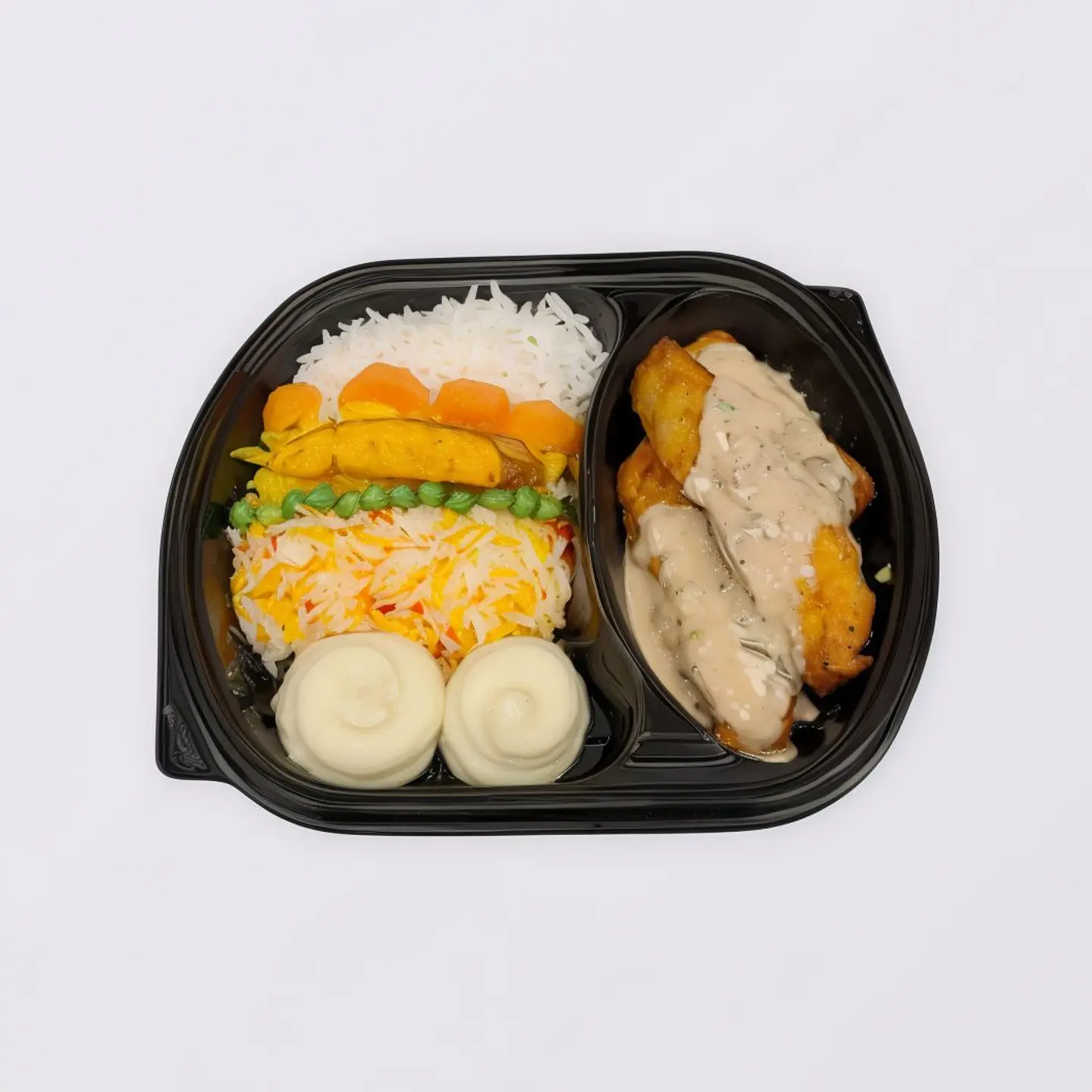 سمك فلورنتين بالسبانخ مع ارز مشكل وبطاطس مهروسة