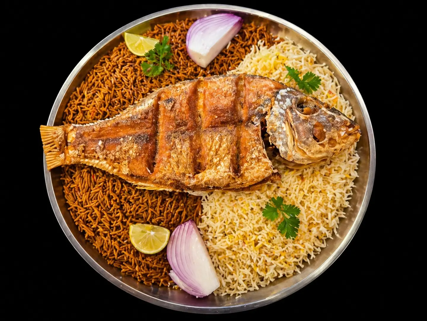 Fried Shaoor Fish With Rice