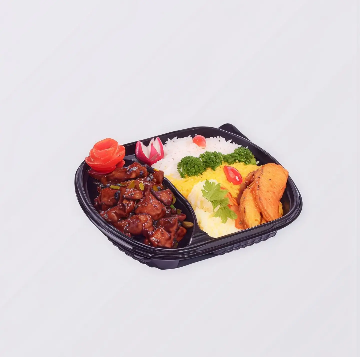 دجاج سيشوان مع ارز مشكل ومهروسة