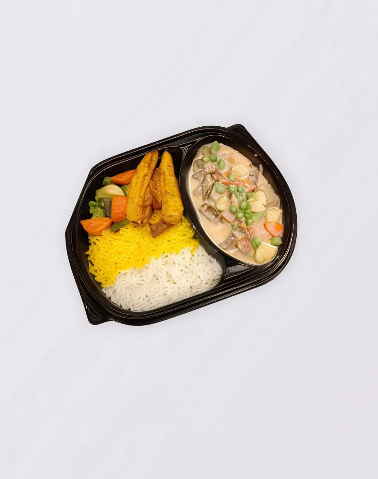 لحم بلانكيت بالخضار والكريمة مع ارز مشكل