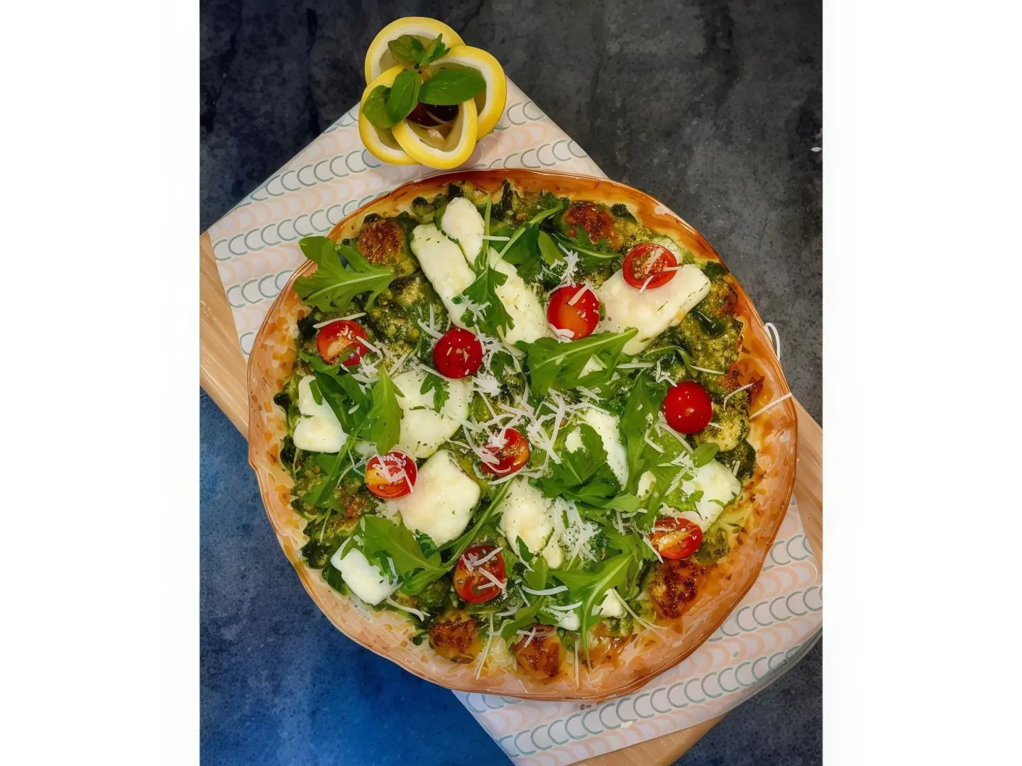 Halloumi And Pesto Manqusha