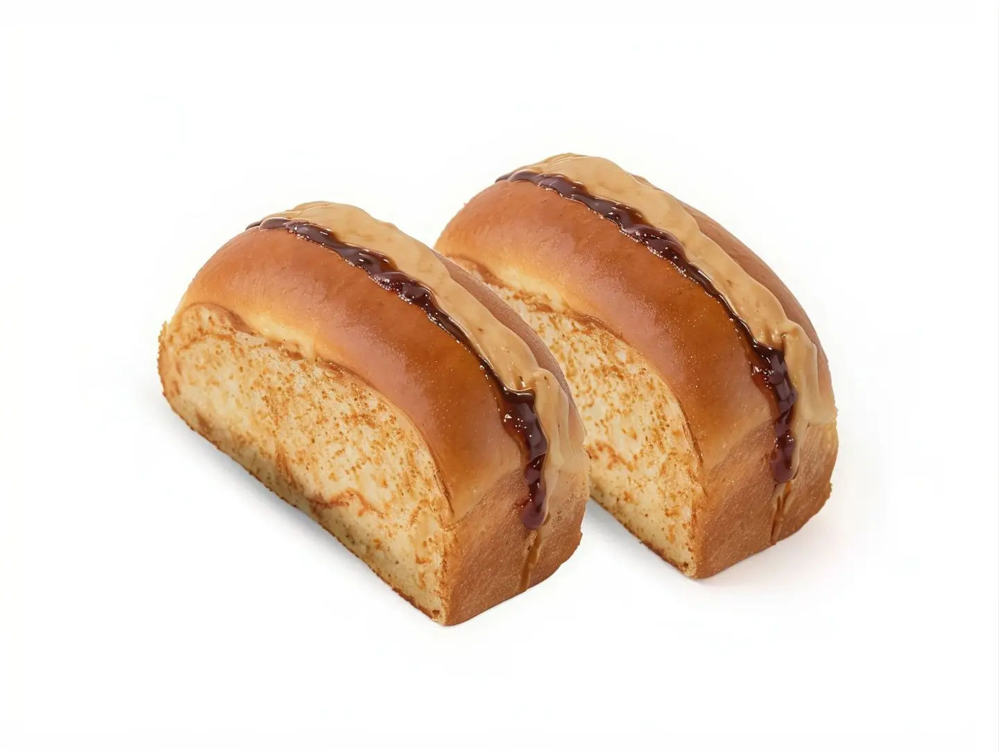 Mini Peanut Butter & Nutella Brioche 2 Pieces