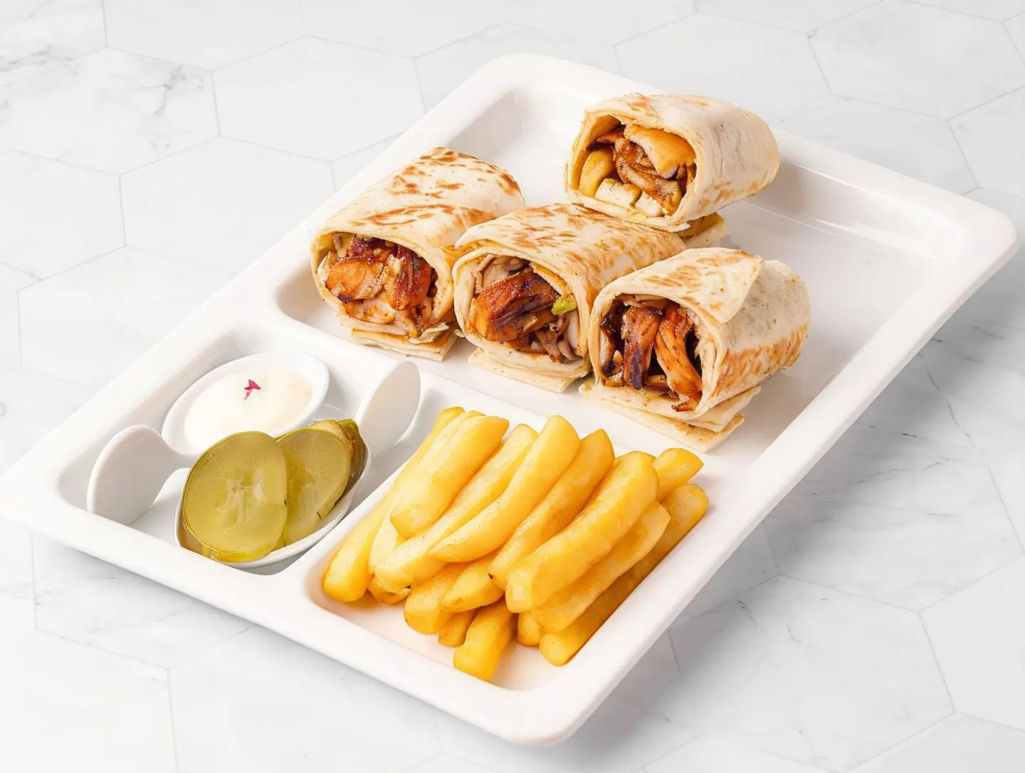 Arabic Chicken Shawarma Plate 5 Pieces