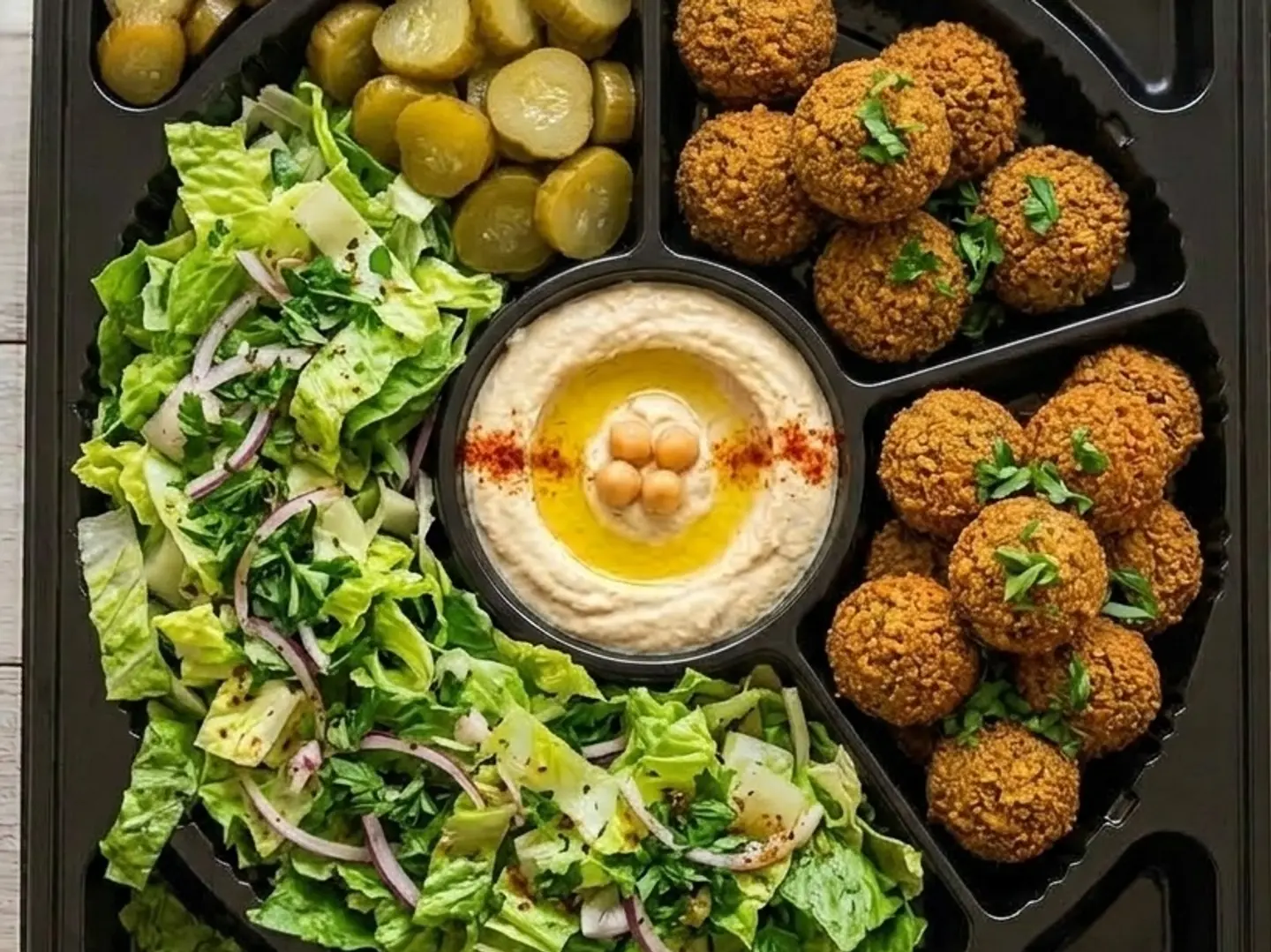 صحن فلافل بالحمص