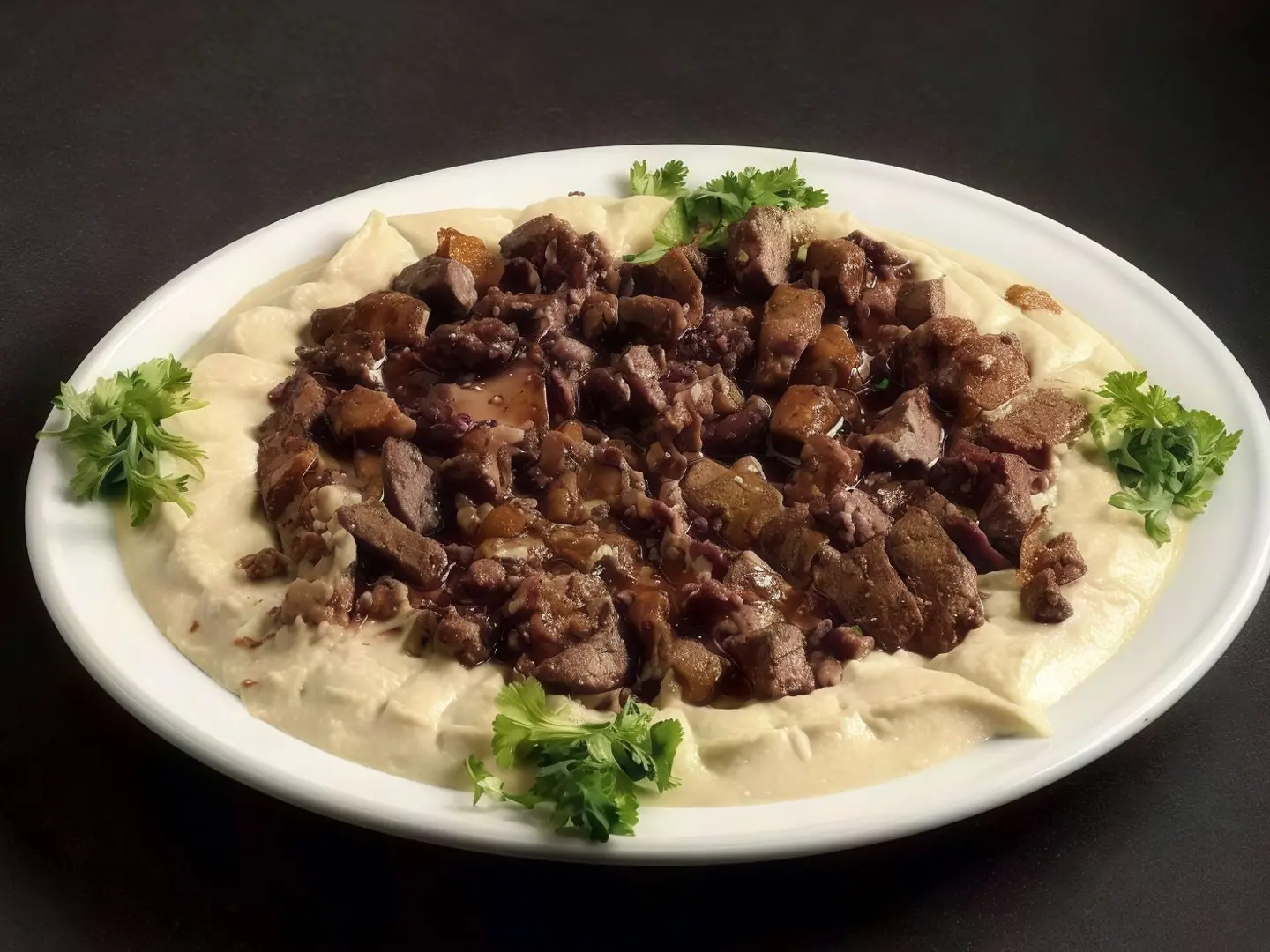 حمص بكبدة الغنم