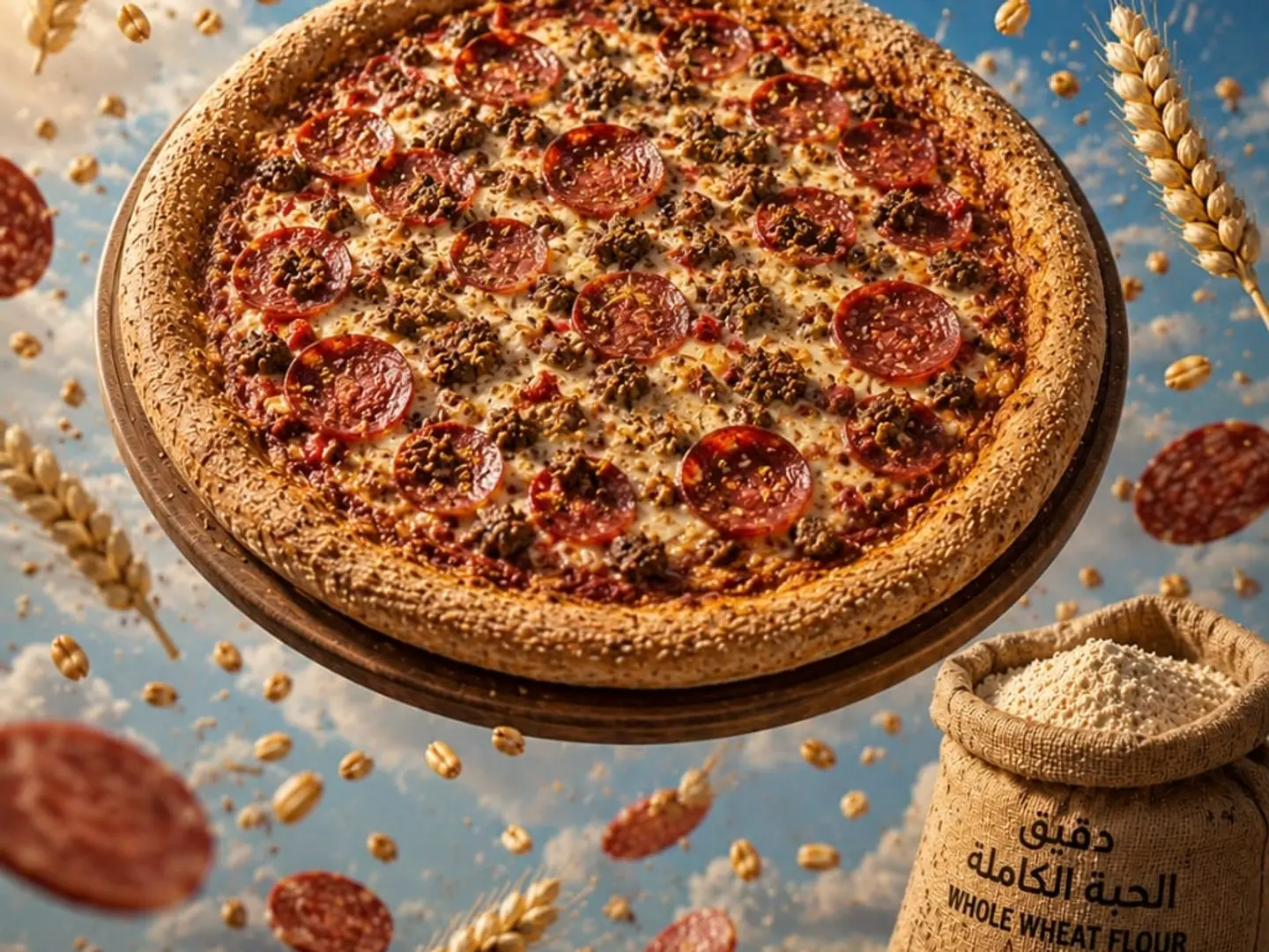 Pepperoni Meat Pizza With Organic Cheese - Medium