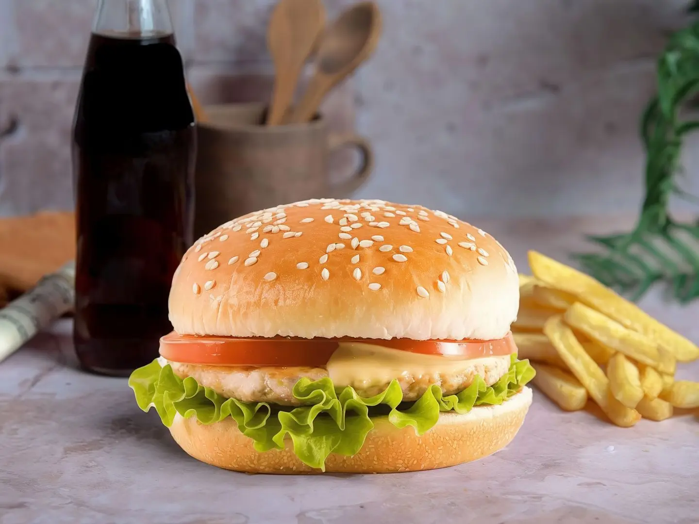 وجبة برجر دجاج