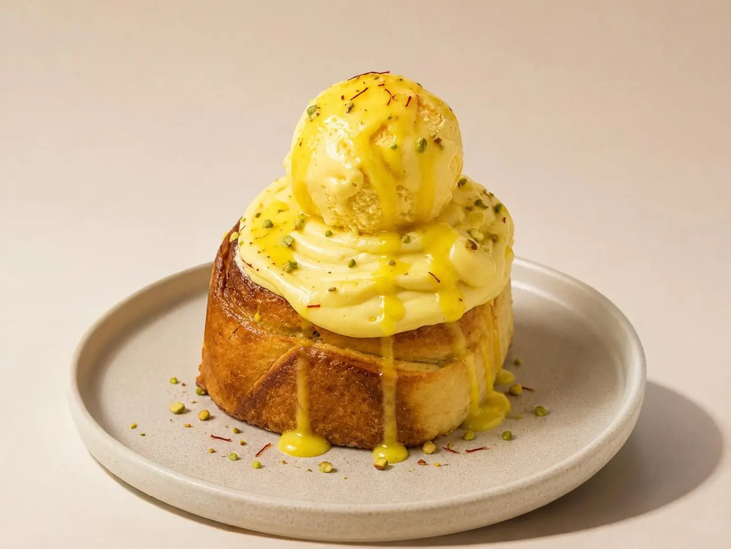Saffron Ice Cream Cinnamon Roll
