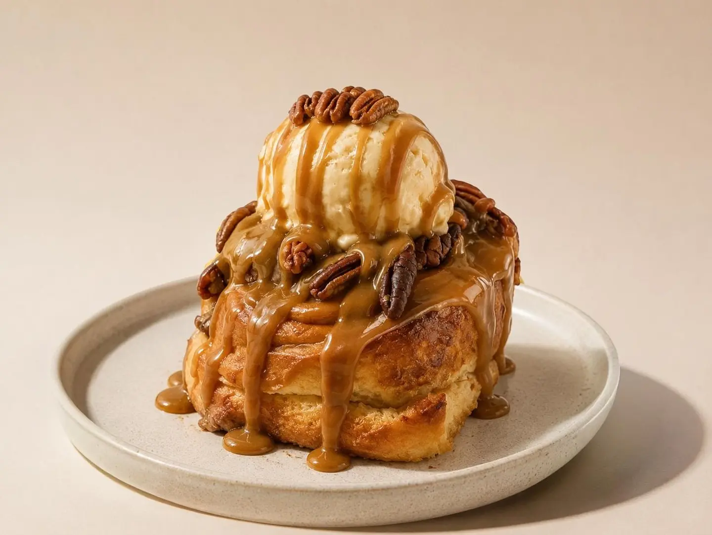 Carmelita Pecan Ice Cream Cinnamon Roll