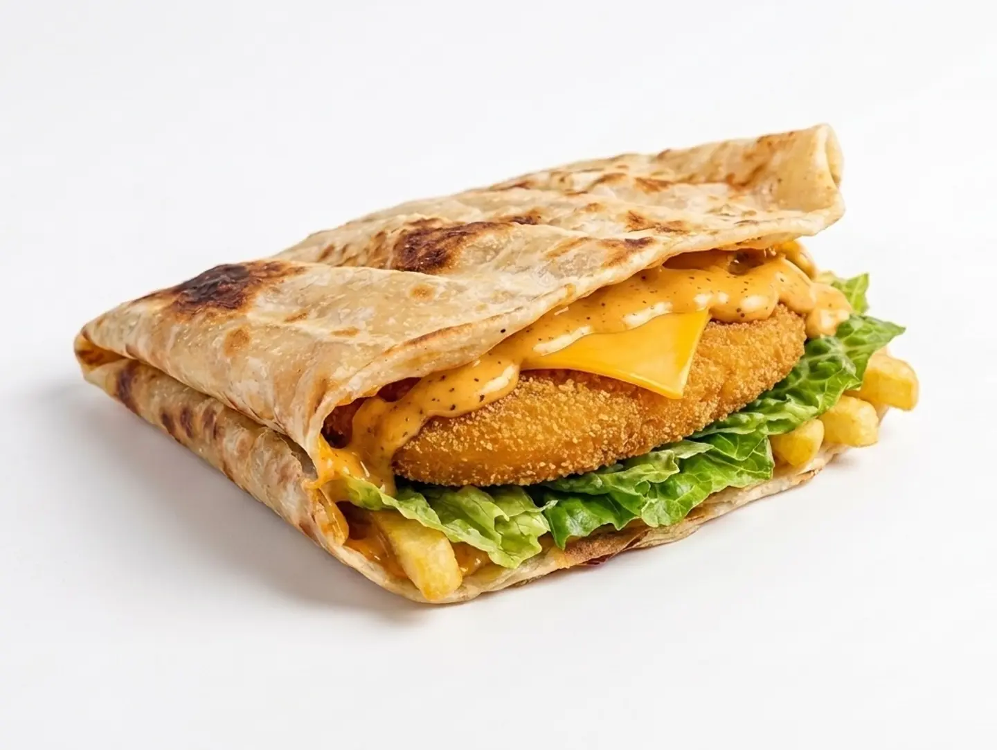 Chicken Chapati Burger Overload