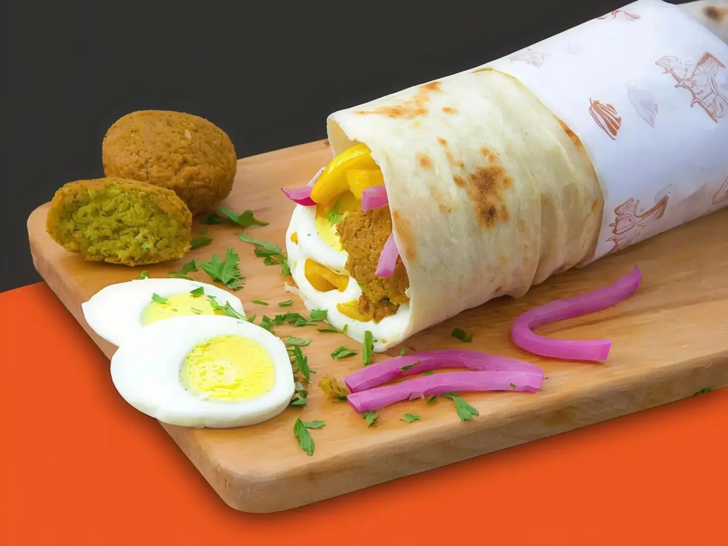 ساندوتش فلافل فطير مع البيض