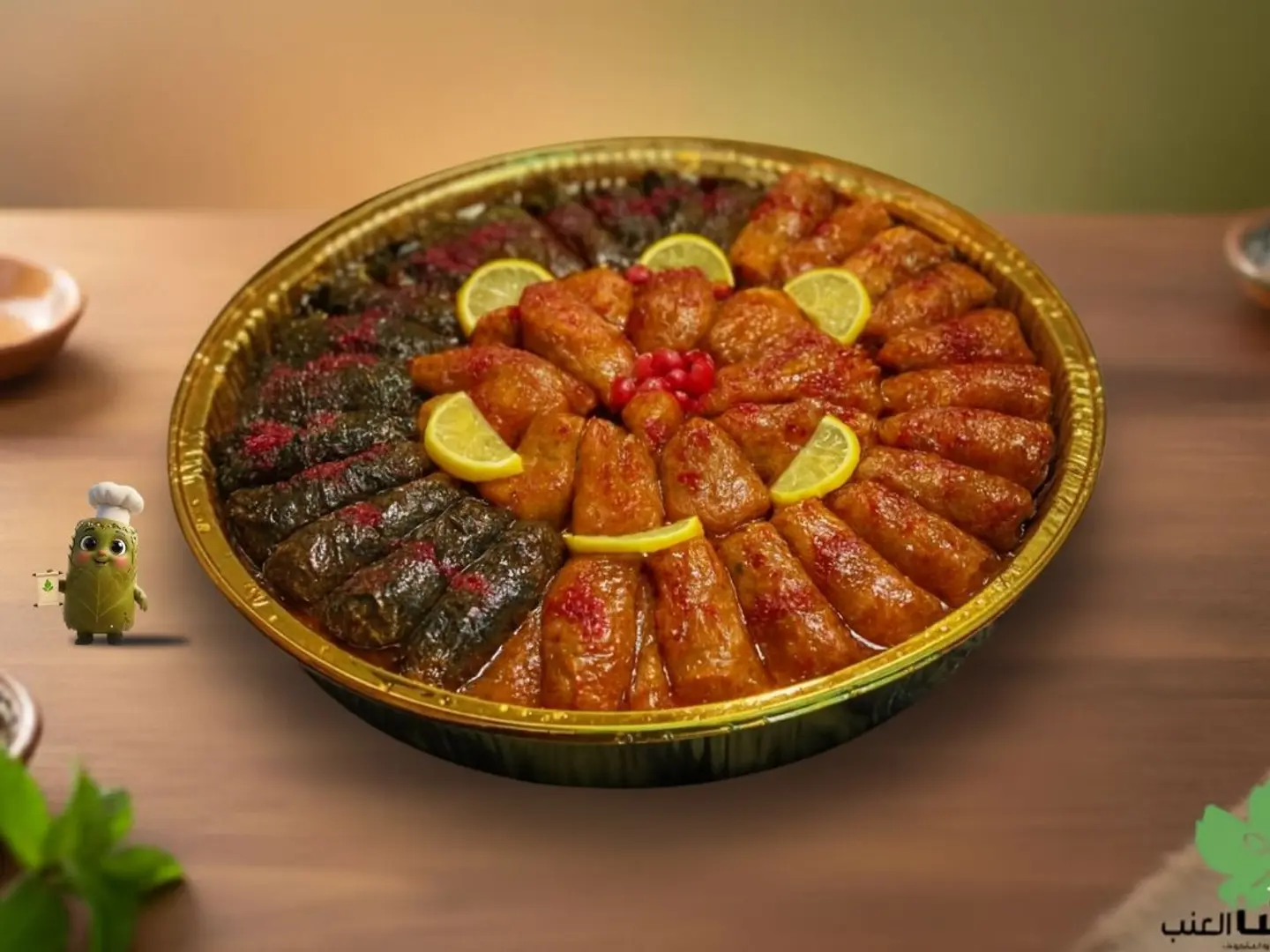 مشكل ورق عنب مع ملفوف كبير