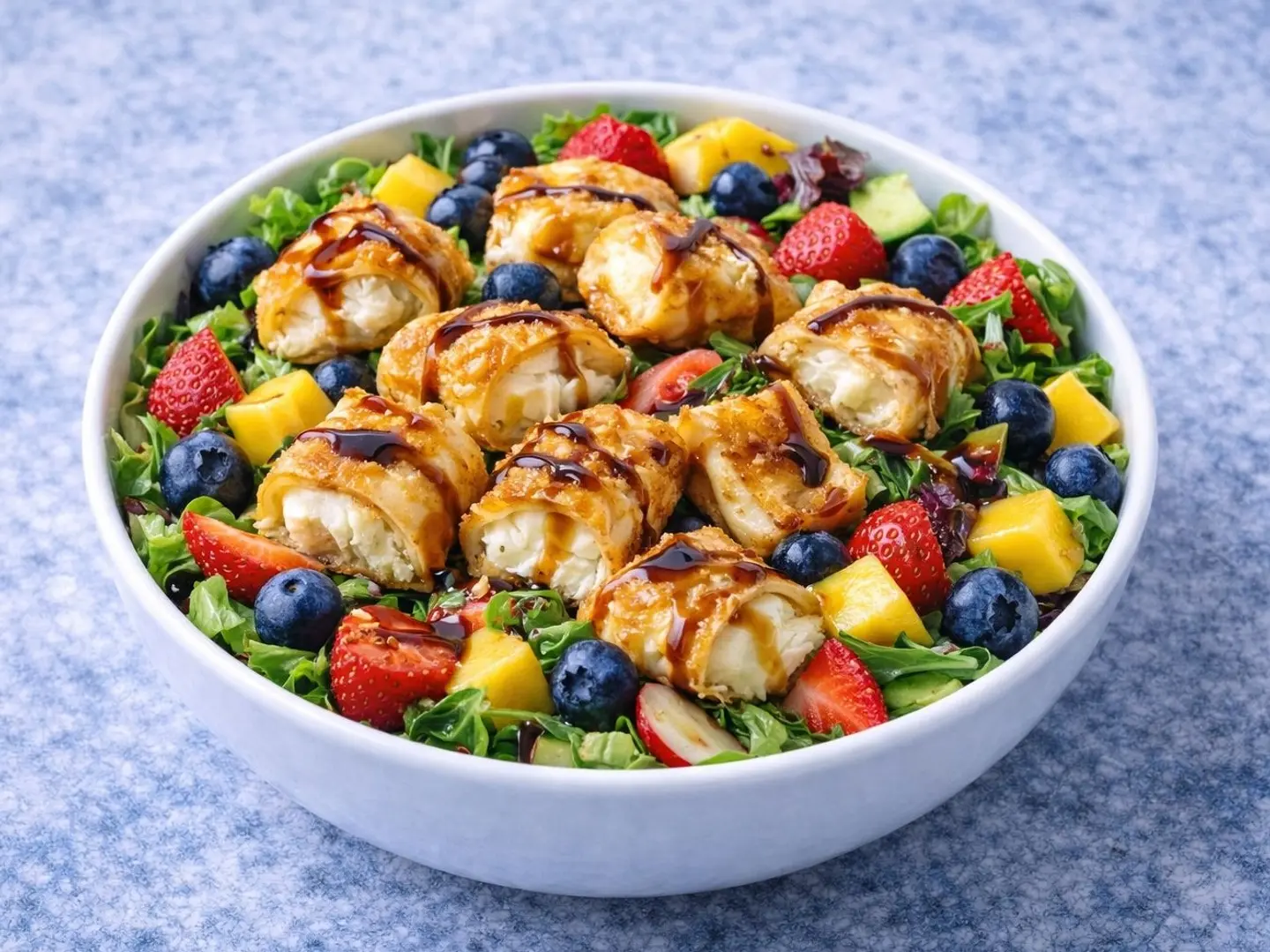 سلطه حلوم مقلي مع فواكه