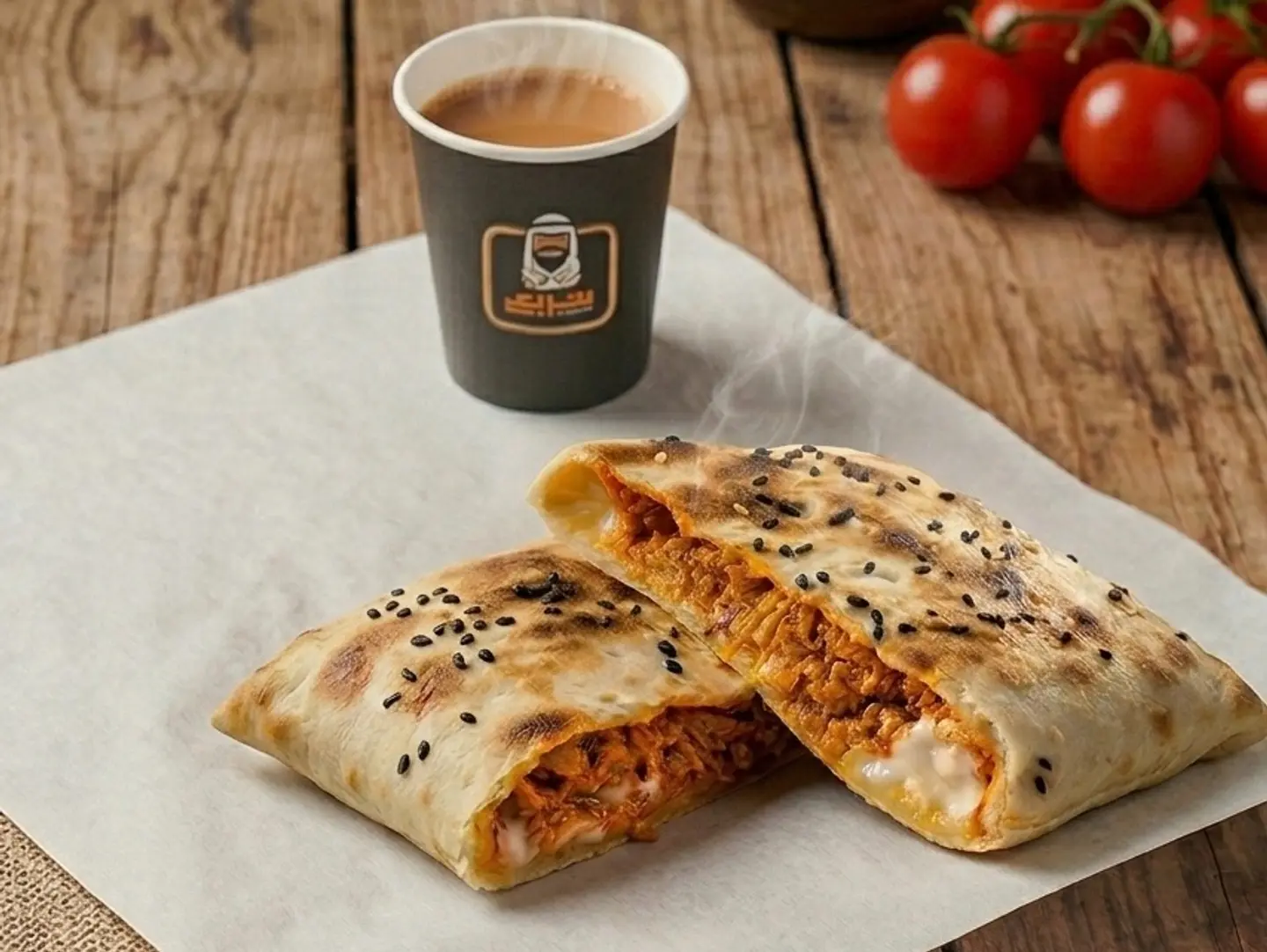 Tarba'a Tuna Melt Combo With Karak Tea