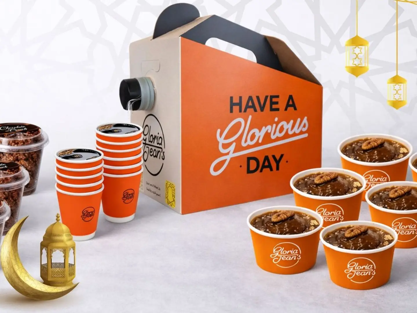 قهوة اليوم 2 لتر مع 6 كرانشي او 6 كيكة تمر