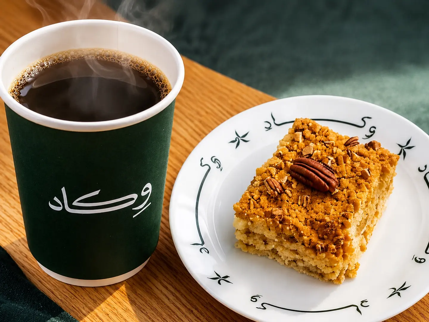بيكان كيك مع قهوة اليوم حار