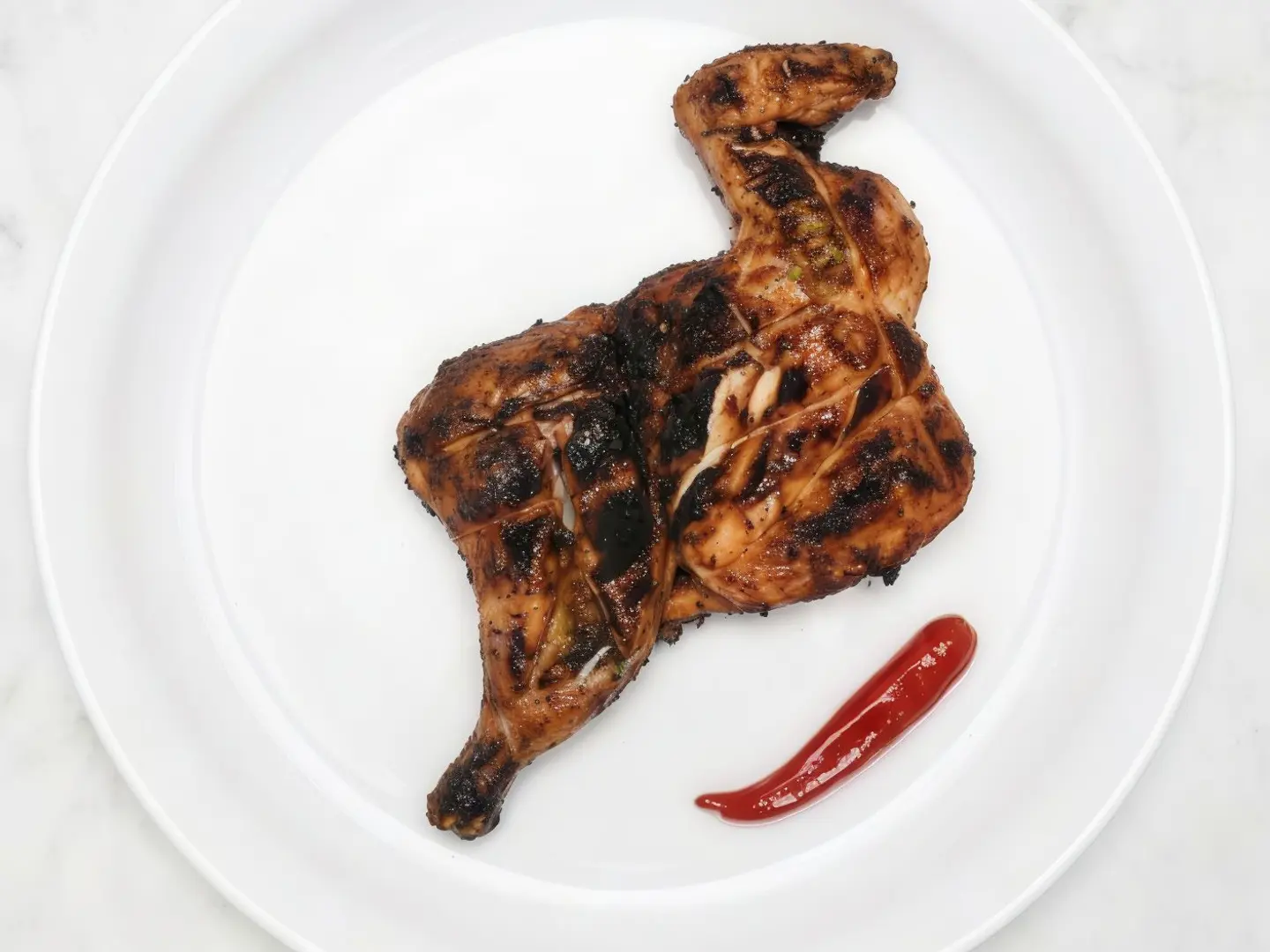 Half Spicy Plain Charcoal Chicken