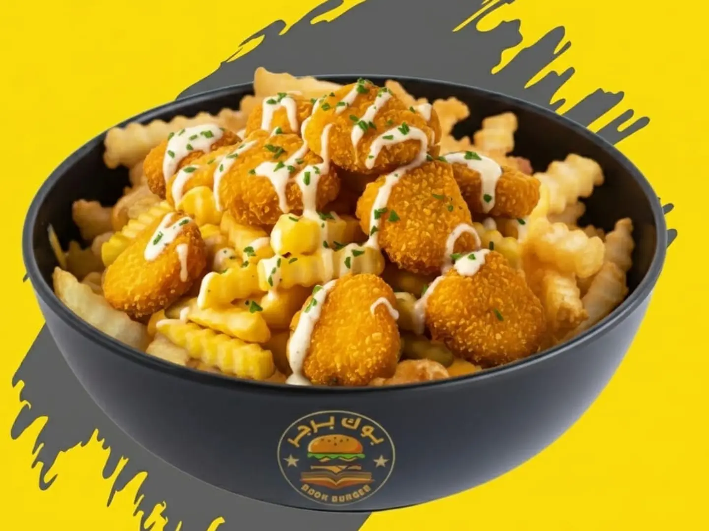 بطاطس مقلية مع شرائح الدجاج