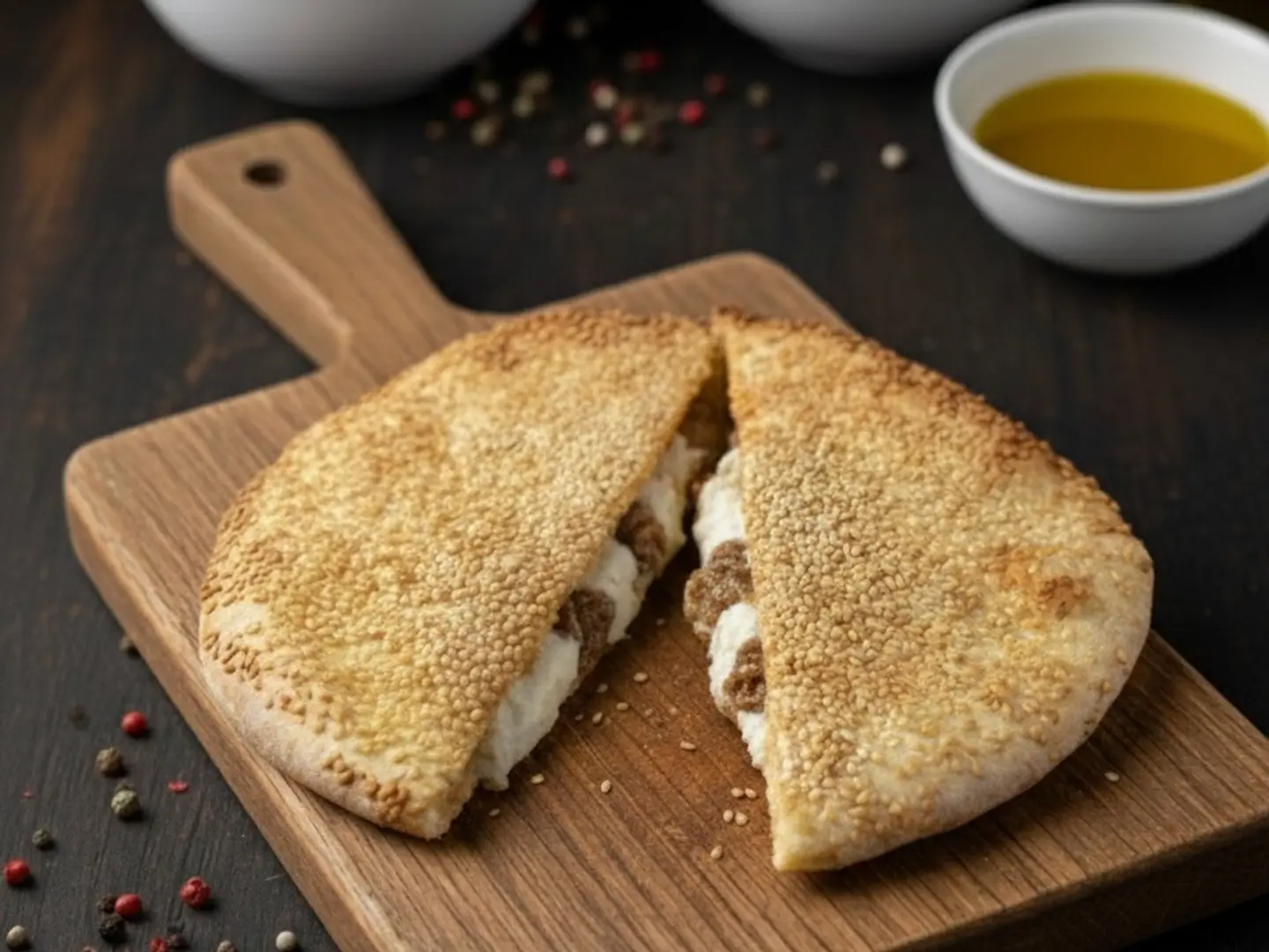 كعكة لبنة ومكدوس