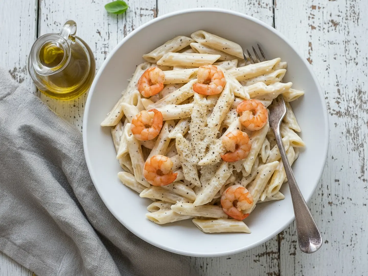 باستا وايت صوص روبيان