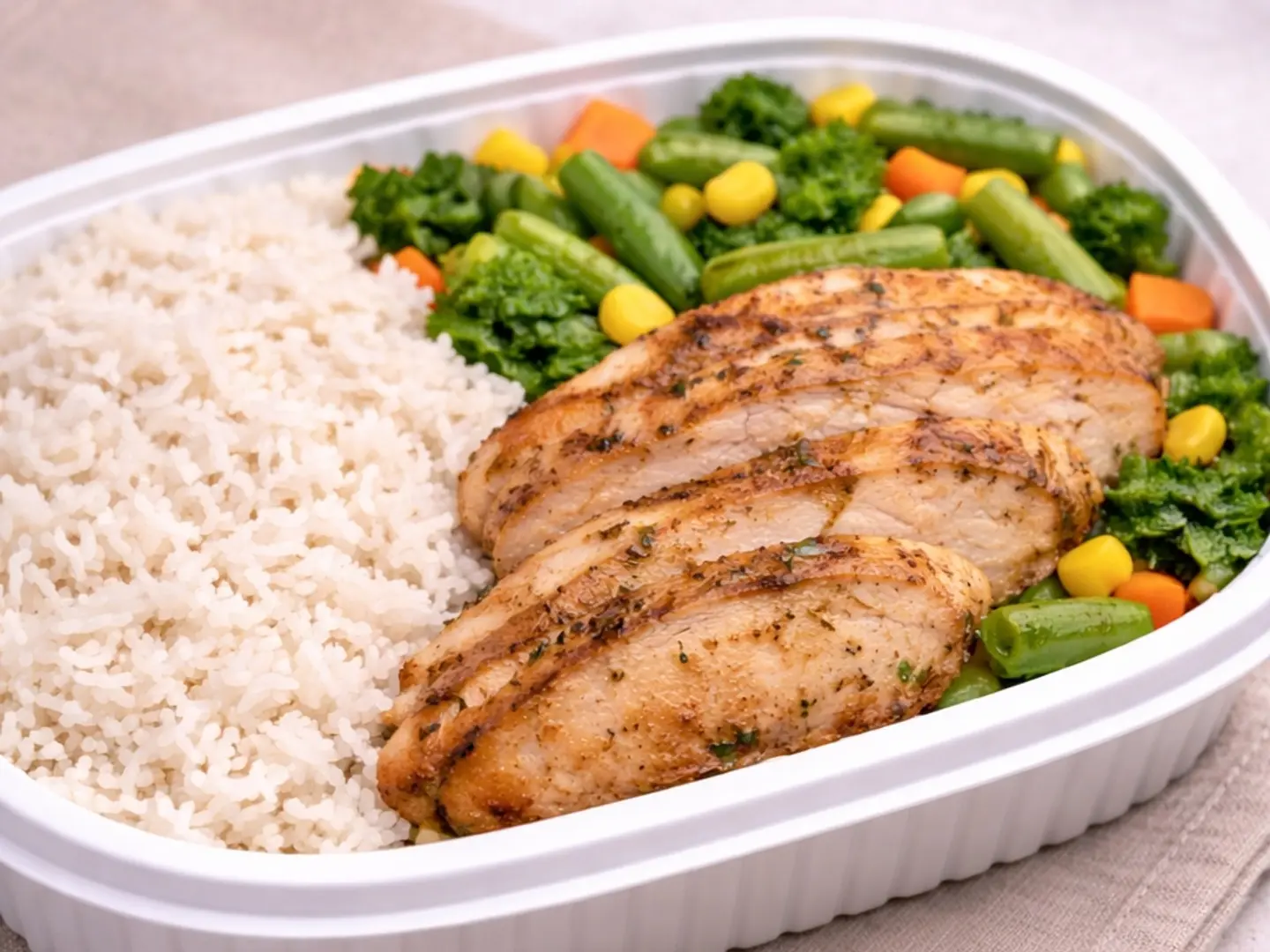 White Rice With Chicken And Vegetables