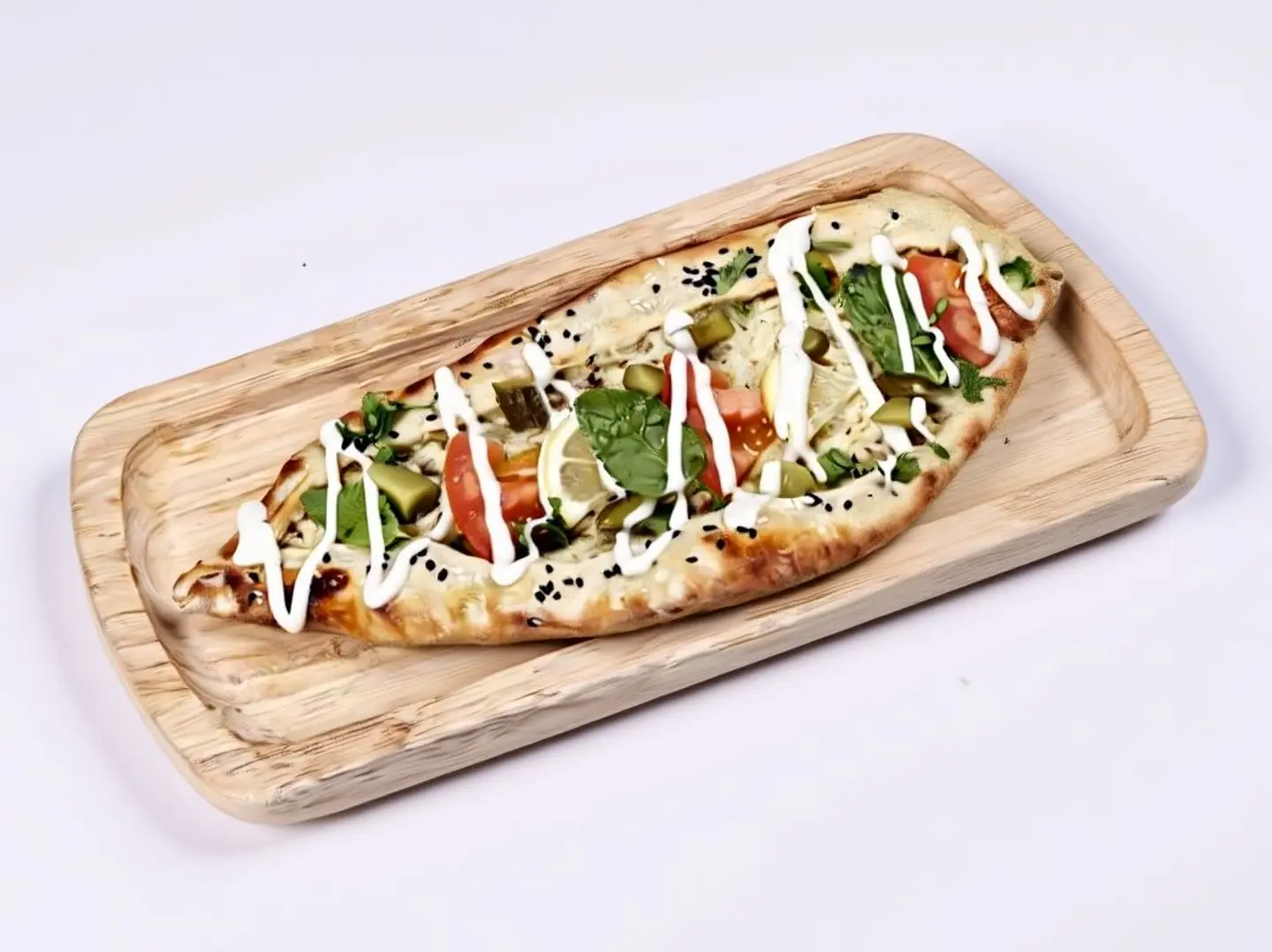 فطيرة فلافل باللبنة