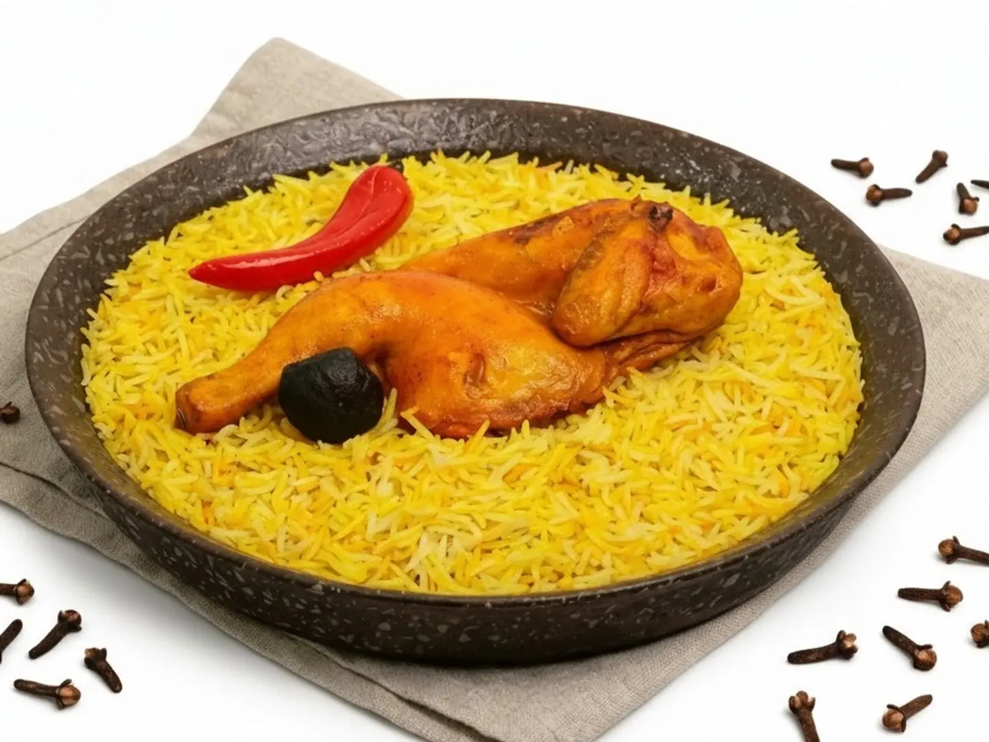 نص دجاج محمر رز مندي