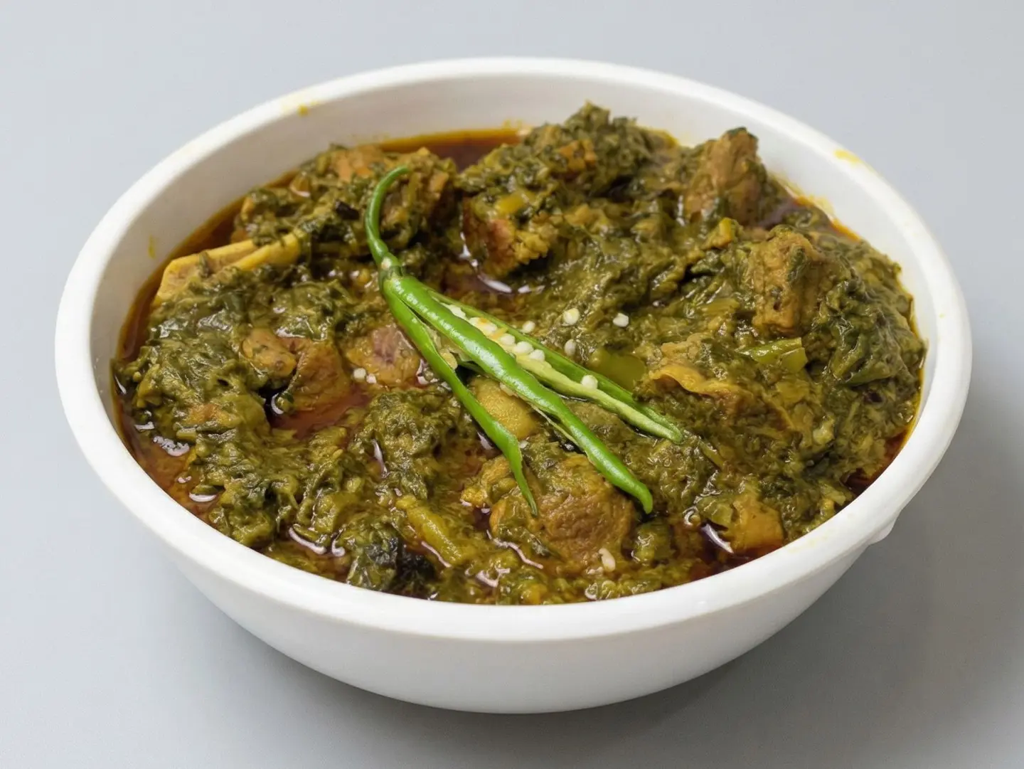 سبانخ مع لحم ضأن