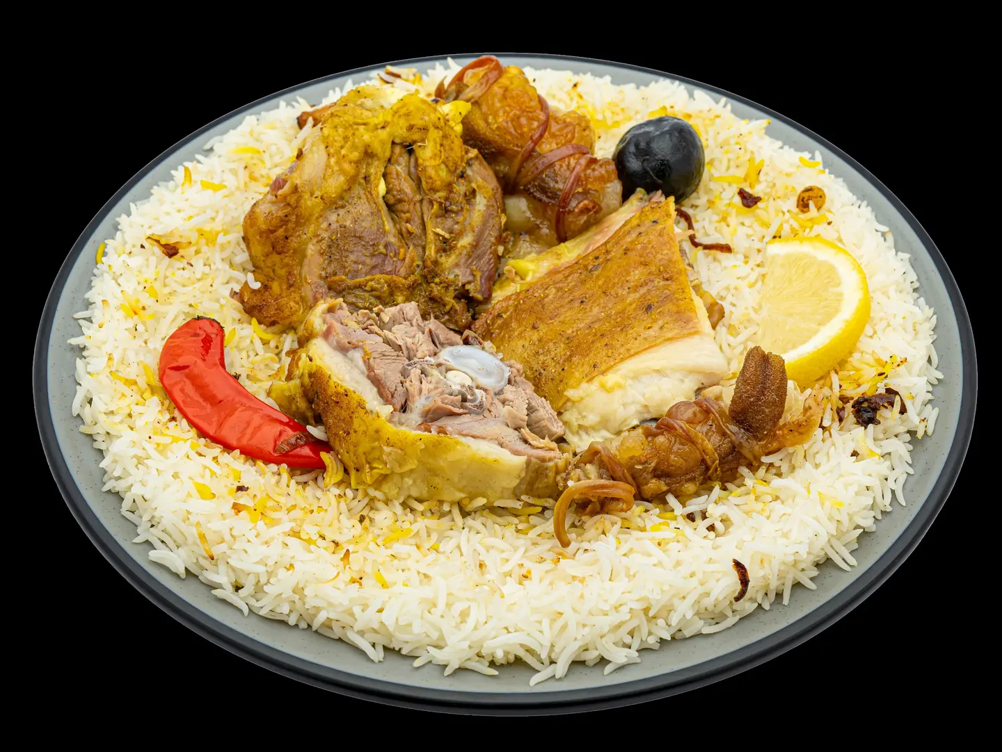 نفر لحم مندي - أرز شعبي