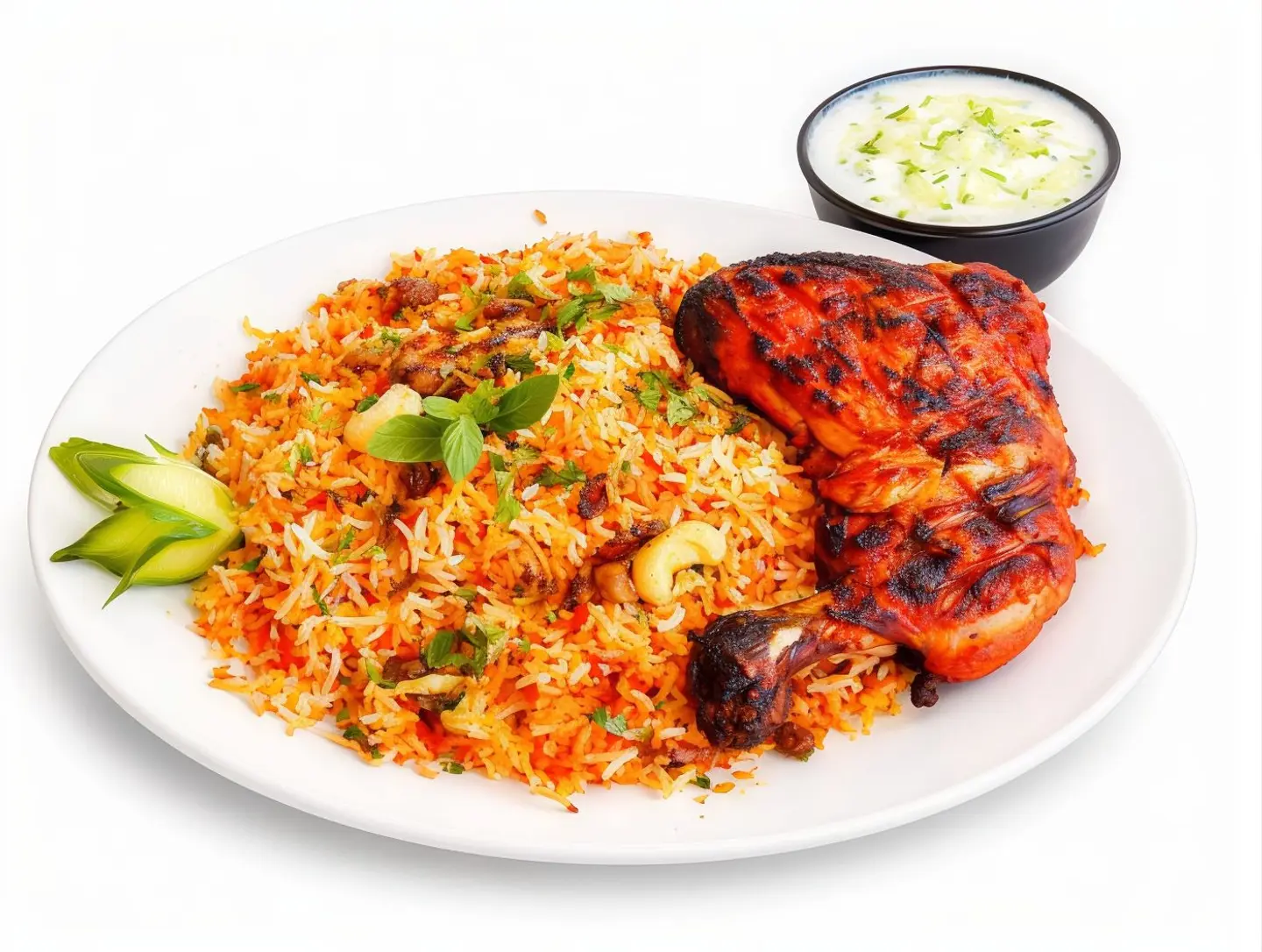 برياني مع فخذ مشوي