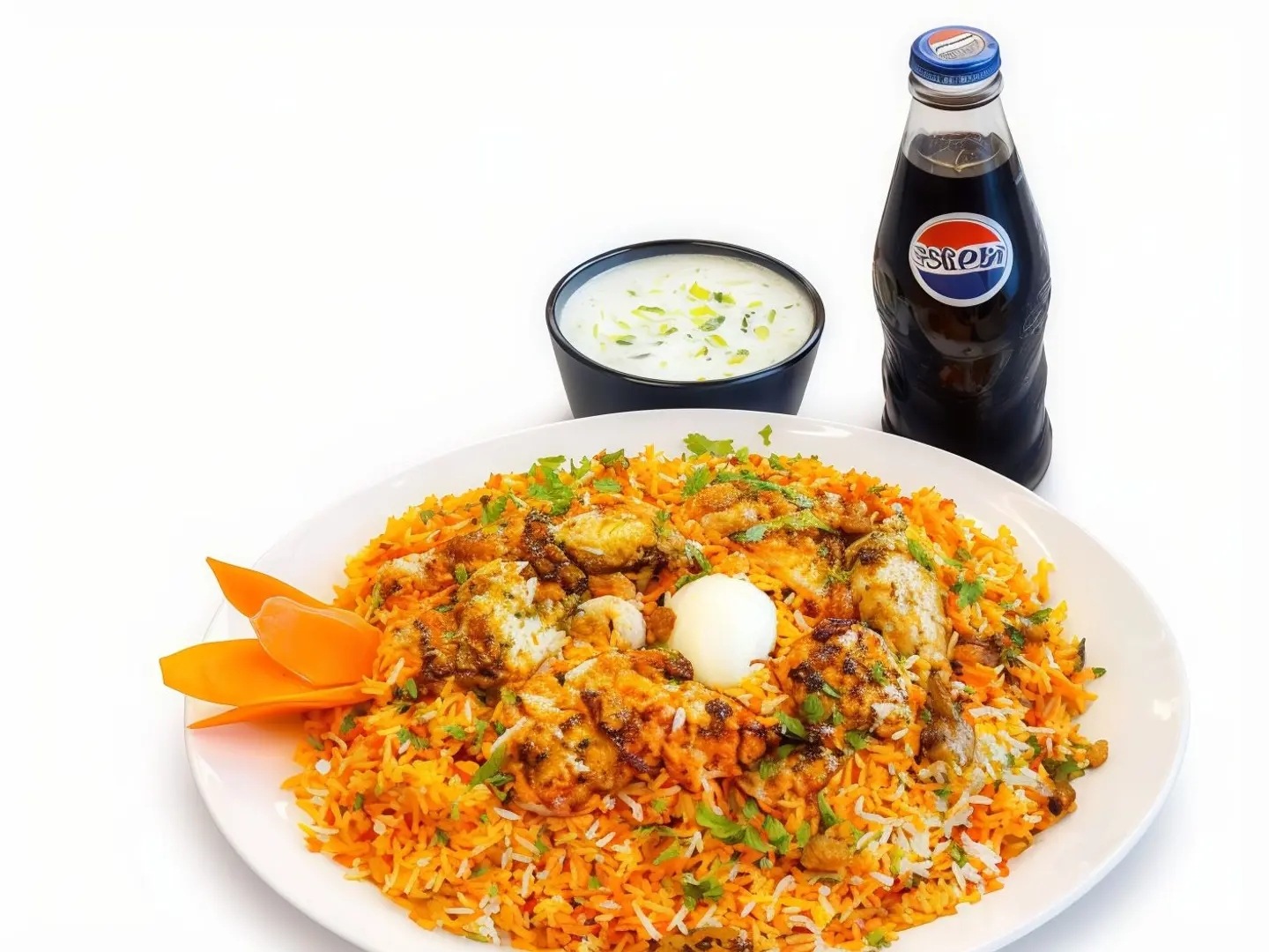 وجبة برياني دجاج مع بيبسي