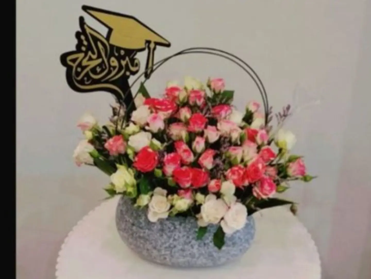 Marble Graduation Vase With Baby Gori